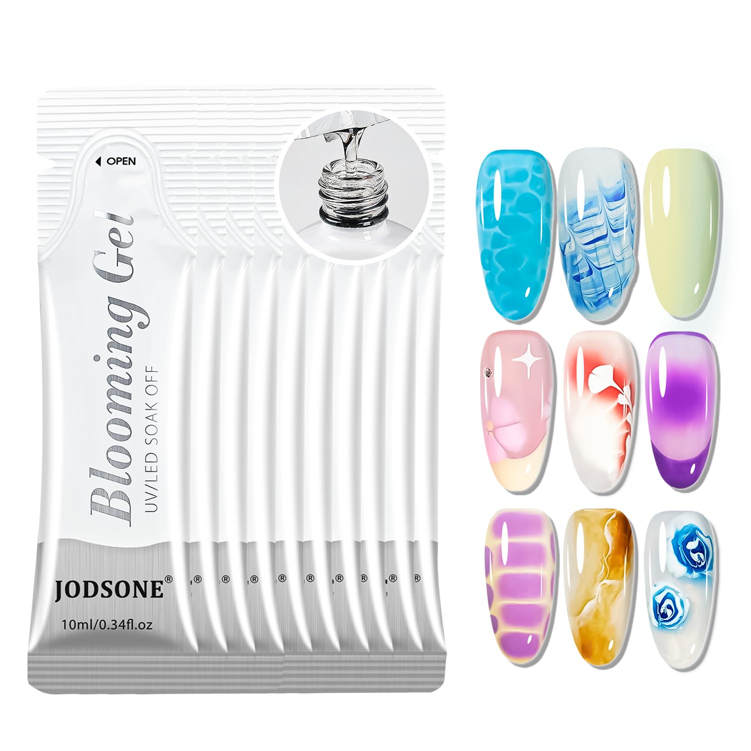 JODSONE 16.5ml Clear Blooming Gel Nail Polish for Spreading Effect Marble Natural Stone Watercolor Floral Print Nail Painting and Can Be Easily Used Suitable for DIY Nail Art : Beauty & Personal Care
