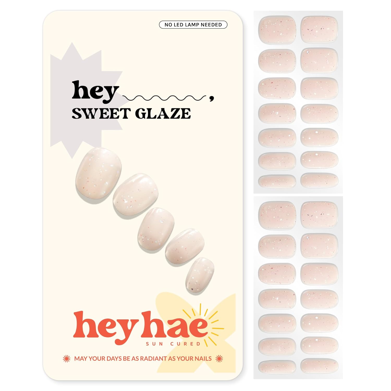 Heyhae Semi Cured Gel Nail Strips | No LED Lamp Needed | Solid. Pink. Spring | Easy Apply & Remove. Salon Quality | Includes 28 Strips. 1 Prep Pads. Nail File & Wooden stick - Hey. Strawberry Picking? : Beauty & Personal Care