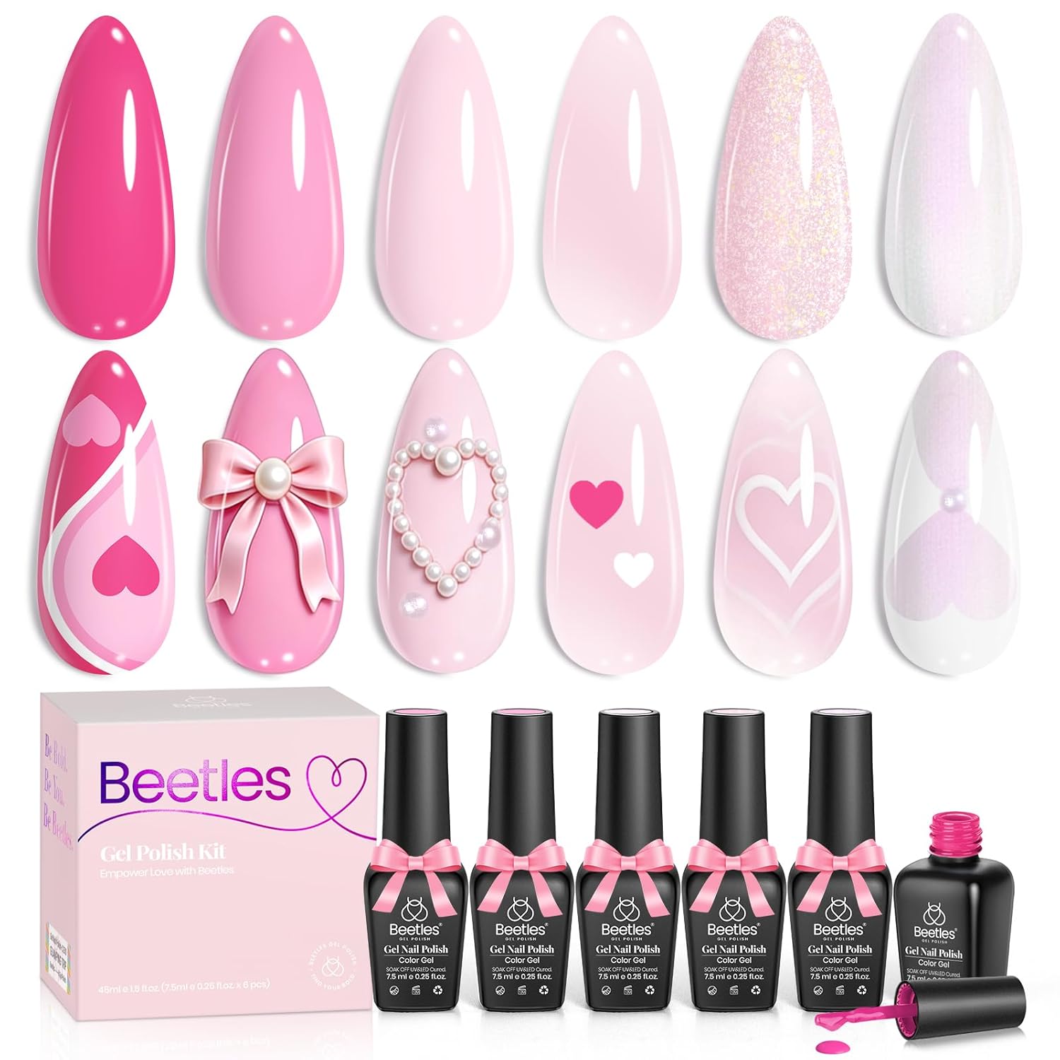beetles Gel Polish Whispers of Love Jelly Gel Nail Polish Set - 6 Colors Milky White Nude Pink Neutral Sheer Translucent Soak Off UV Gel Nail Kit. Nail Concealer for Salon DIY Manicure Gift Women : Beauty & Personal Care