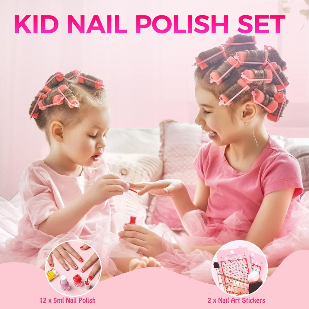 TOMICCA Kids Nail Polish Set. Non Toxic Quick Dry Water-Based Peel-Off 10 Colors Toddler Nail Polish Kit Natural Safe Quick Diy Kids Gifts Kit for Girls Ages 5+ : Beauty & Personal Care