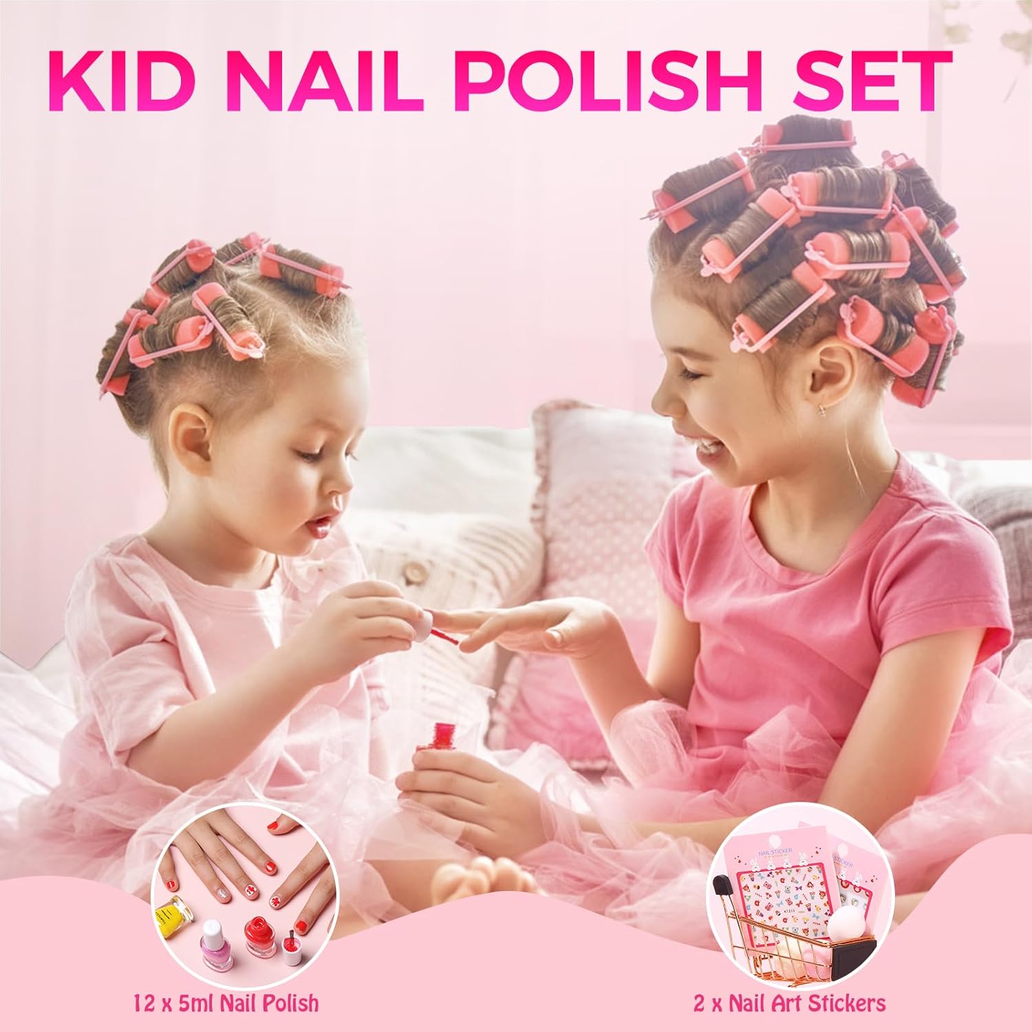 TOMICCA Kids Nail Polish Set. Non Toxic Quick Dry Water-Based Peel-Off 10 Colors Toddler Nail Polish Kit Natural Safe Quick Diy Kids Gifts Kit for Girls Ages 5+ : Beauty & Personal Care