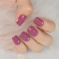 ELEVENAIL Daily Glossy Deep Purple Pink Red Press on False Nails Short Square Fake Fingernails Salon DIY Reusable Acrylic Nail Art Tips Manicure Gifts with Adhesive Tabs Nail File : Beauty & Personal Care