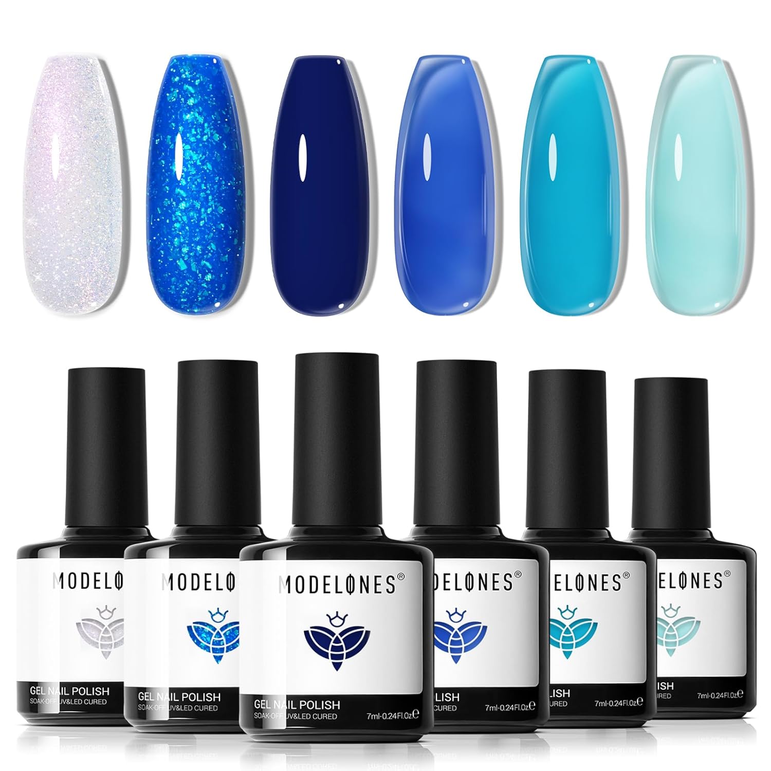 modelones Gel Nail Polish Kit -6 Colors Nude Pink Milky White Gel Polish Set Skin Tones Neutral Brown Soak Off Gel Nail Kit Manicure DIY Nail Art Salon Home Gift : Beauty & Personal Care