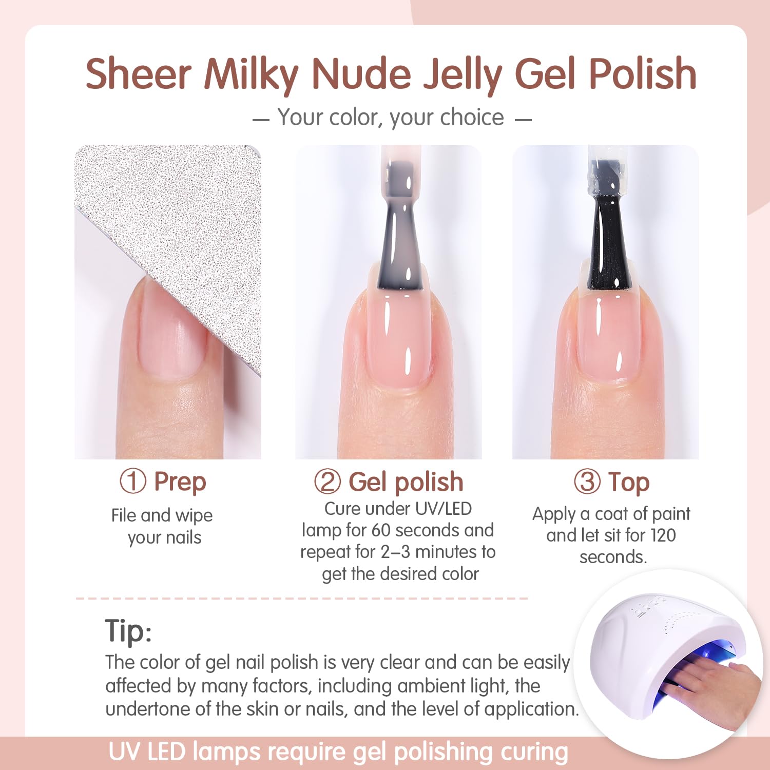 SHOYUM Nude Pink Gel Nail Polish Set- 6 Colors Sheer Milky White Jelly Gel Polish All Seasons Skin Tones Neutral Gel Polish Kit. Soak Off LED Gel Nail Kit Manicure DIY Home : Beauty & Personal Care