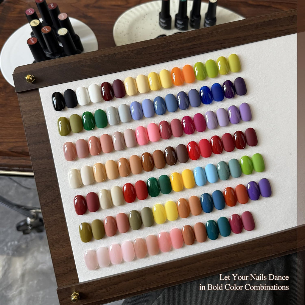 GAOY 60 Pcs Gel Nail Polish Set. 55 Colors All Season Gel Polish Kit Red Nude Black White Pink with 5 Pcs Soak off Base Glossy Matte Glitter Top Coat & Builder for Nail Art DIY Manicure at Home : Beauty & Personal Care