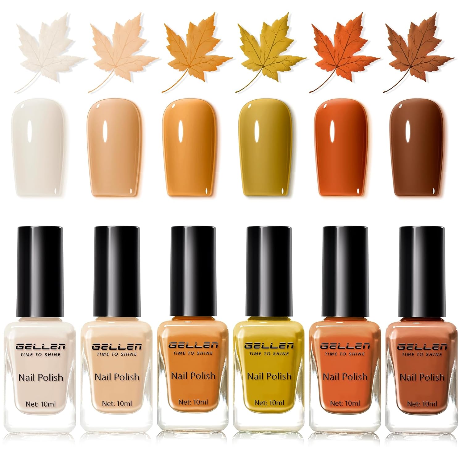 GELLEN Nail Polish Neutral Earth Tones. Nude Dusty Rose Fall Winter Air Dry Regular Nail Polish 6-color Set for Finger Toe Nails Home Salon All Seasons. Not UV Gel. Hema Free. Non Toxic. TPO Free : Beauty & Personal Care