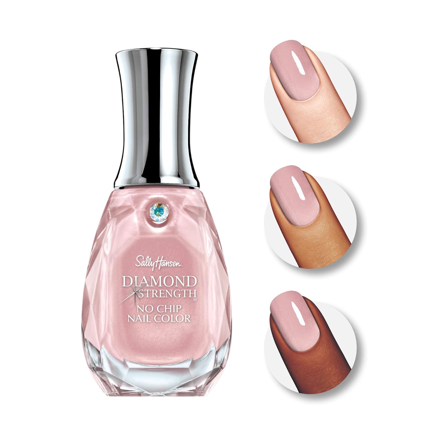 Sally Hansen Diamond Strength. Champagne Toast. Nail Growth. Protective Layer. Sheer. Shimmery Pink Nail Polish : Everything Else