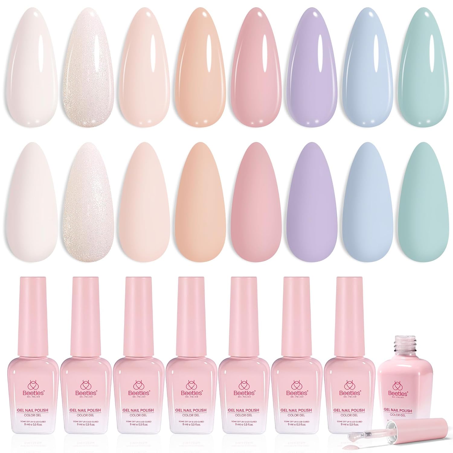 beetles Gel Polish Whispers of Love Jelly Gel Nail Polish Set - 6 Colors Milky White Nude Pink Neutral Sheer Translucent Soak Off UV Gel Nail Kit. Nail Concealer for Salon DIY Manicure Gift Women : Beauty & Personal Care