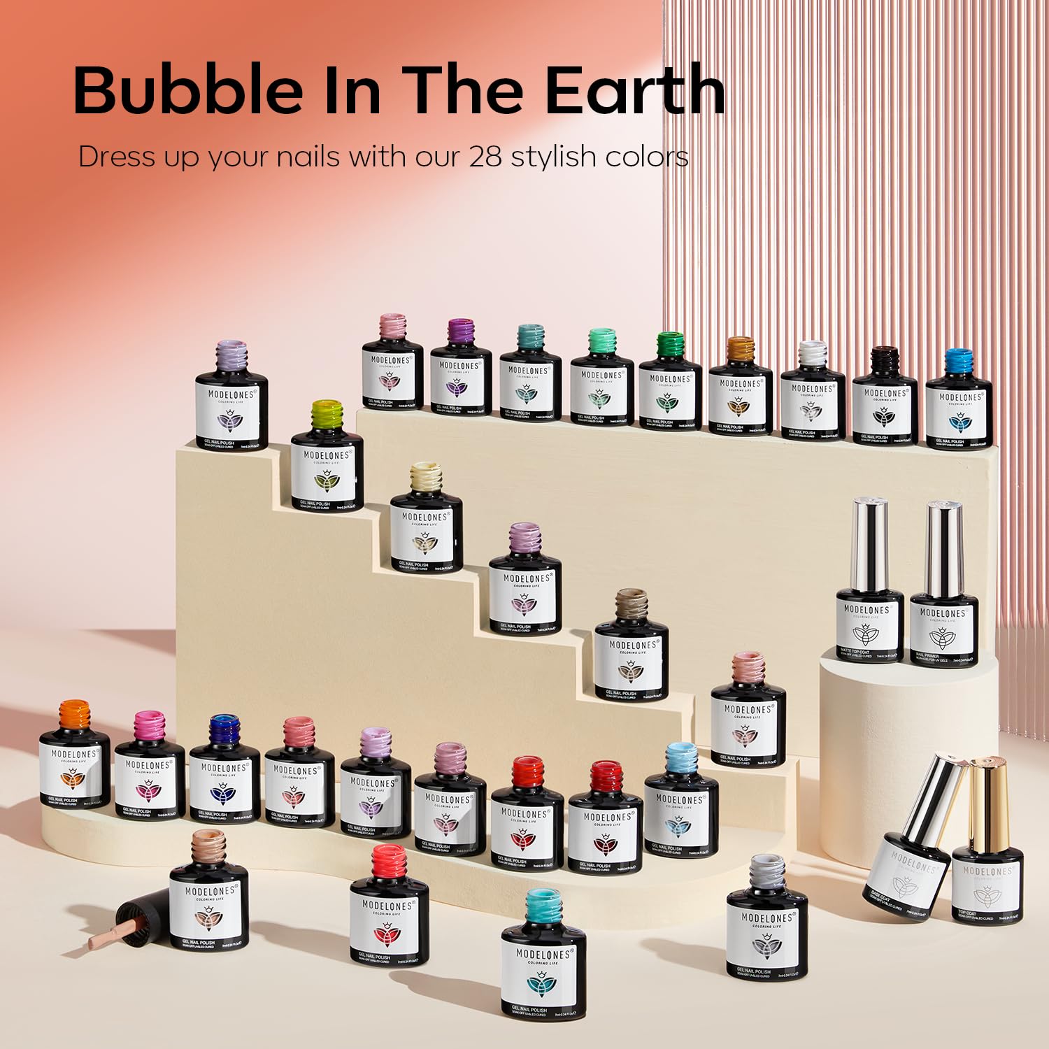 modelones 32 PCS Gel Nail Polish Set. 28 Colors Gel Polish with No Wipe Base Coat. Glitter & Glossy & Matte Top Coat Black Brown Red Purple Soak Off LED Nail Art Kit Salon at Home : Beauty & Personal Care