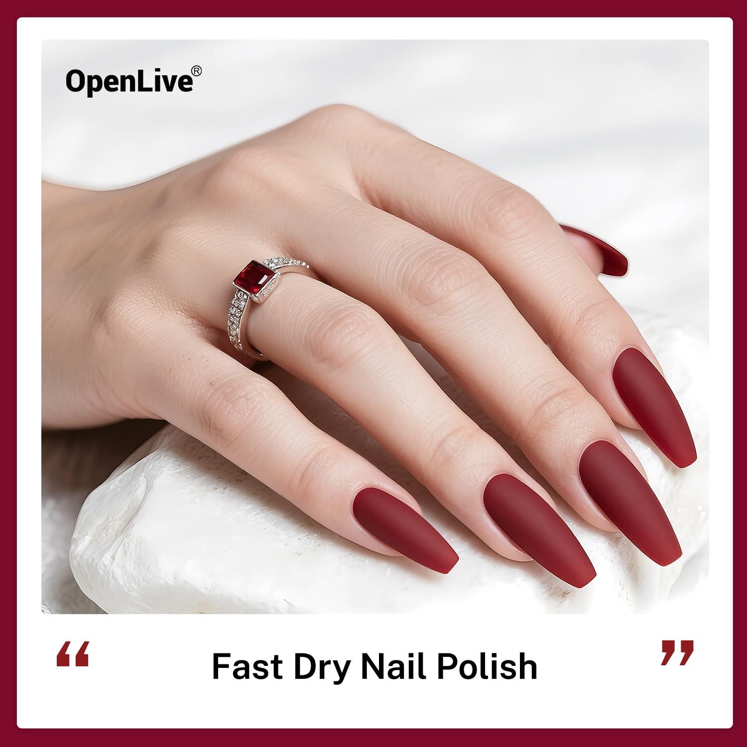 OpenLive 16.5ml Dark Red Nail Polish Large Volume Quick Dry Nail Polish. Long Lasting Shine. Fingernail Toenail Nail Art DIY Home Travel Nail Art Gift : Beauty & Personal Care