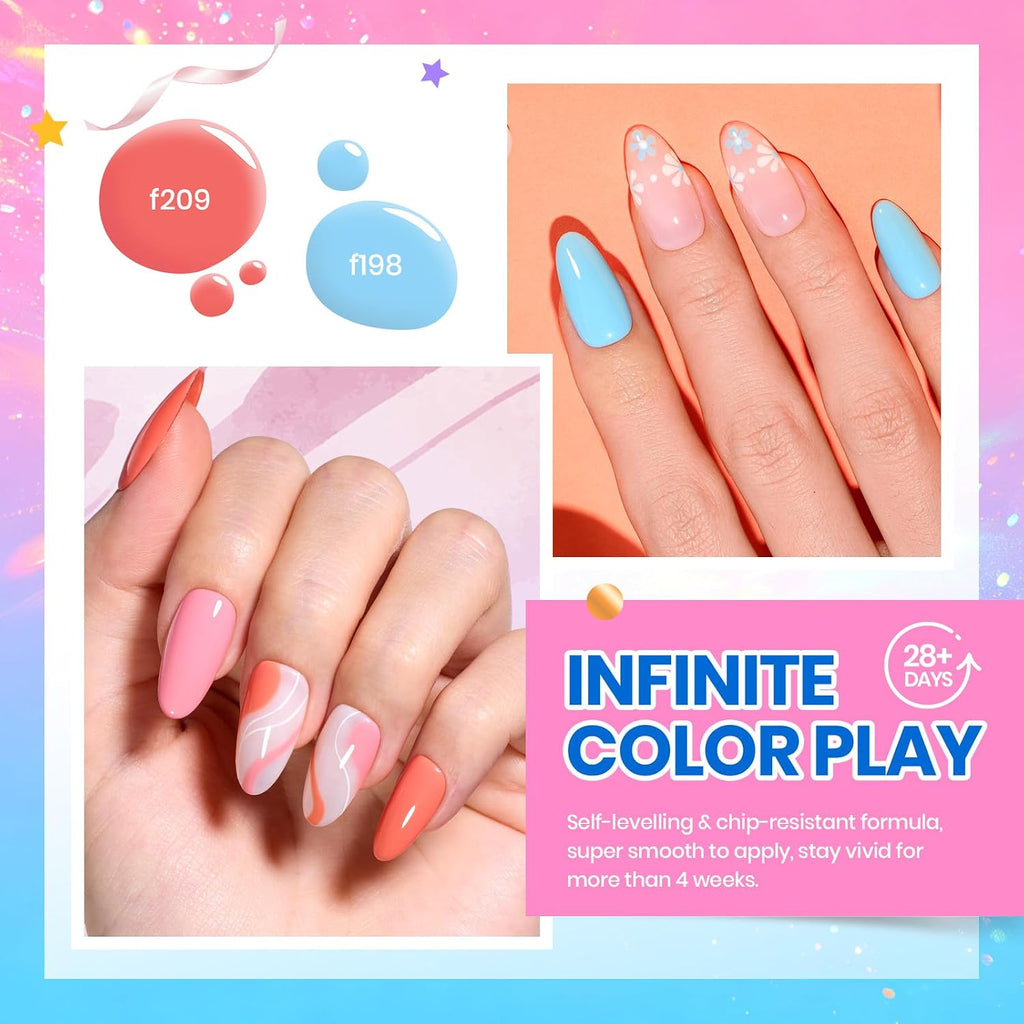 Beetles Gel Nail Polish Set - 23pcs Gel Polish Set Summer Colors. 20 Colors Pink Green Blue UV Gel Polish with Base Top Coat. All Season Manicure Tools for Beginners Nail Art Home : Beauty & Personal Care