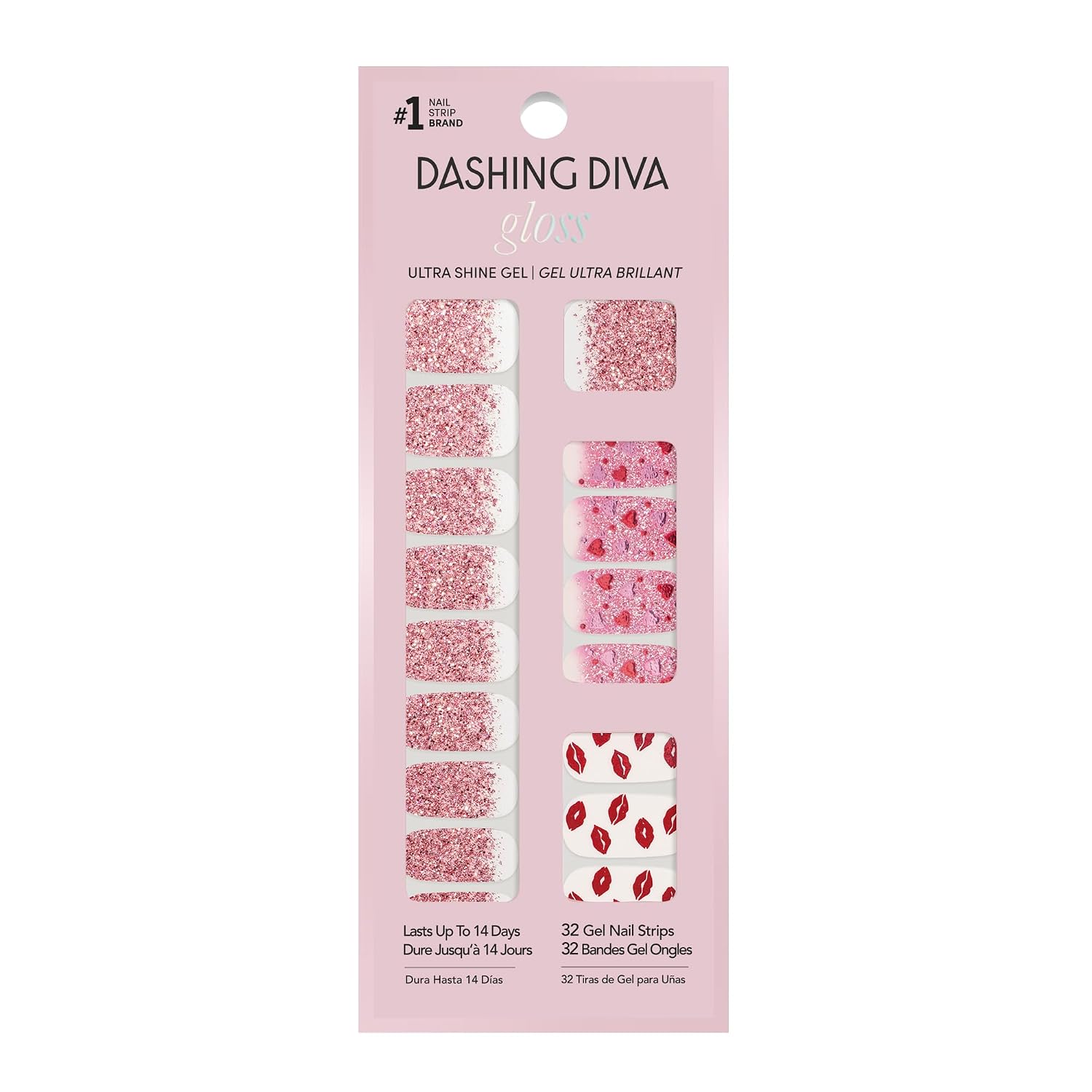 Dashing Diva Gloss Nail Strips - Crystal Clear - UV Free. Chip Resistant. Long Lasting Gel Stickers - Contains 32 Wraps. 1 Prep Pad. 1 File : Beauty & Personal Care