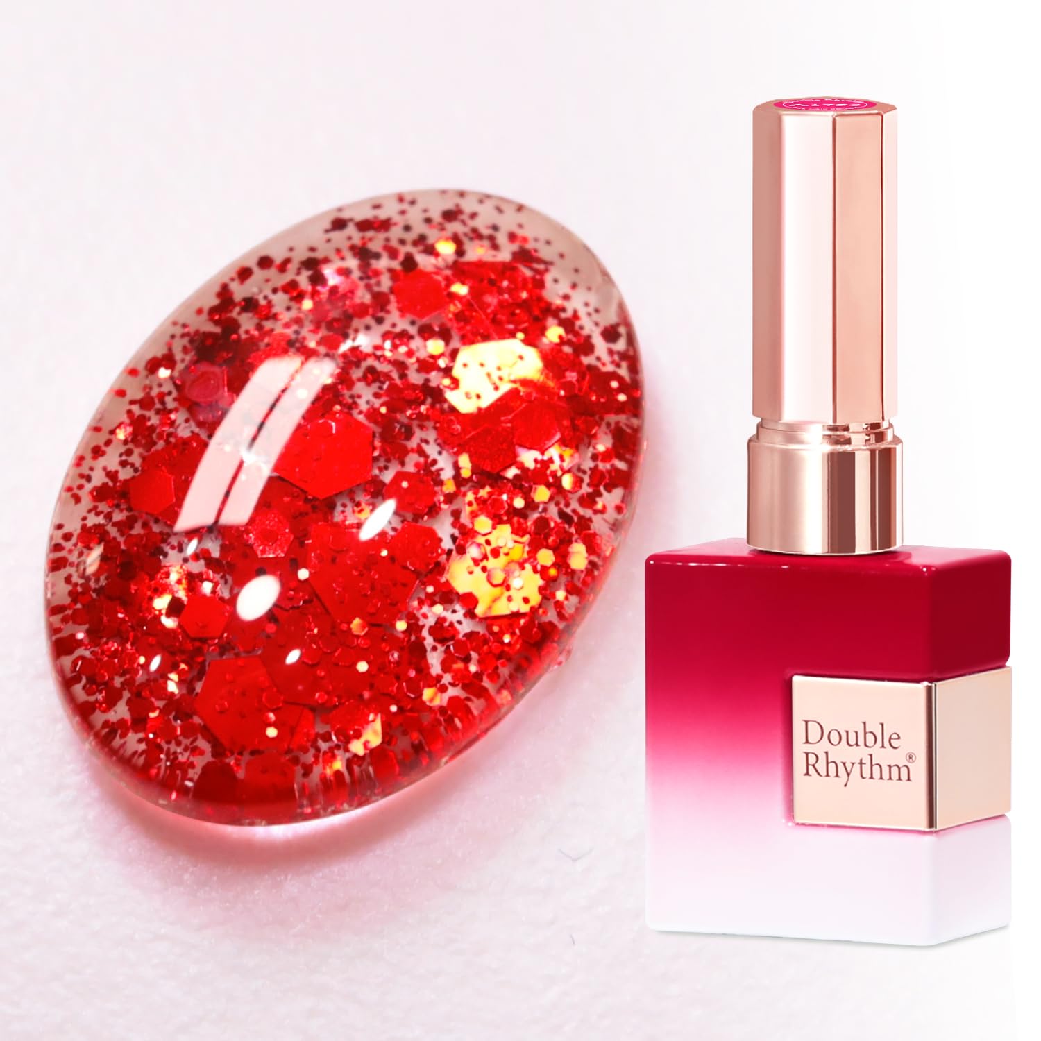 Double Rhythm 0.5Oz Glitter Gel Polish Shimmer Reflective Color for Nail Art Salon DIY Soak Off 15ml Nail Lamp Gel Polish at Home (Pink-B1161) : Beauty & Personal Care