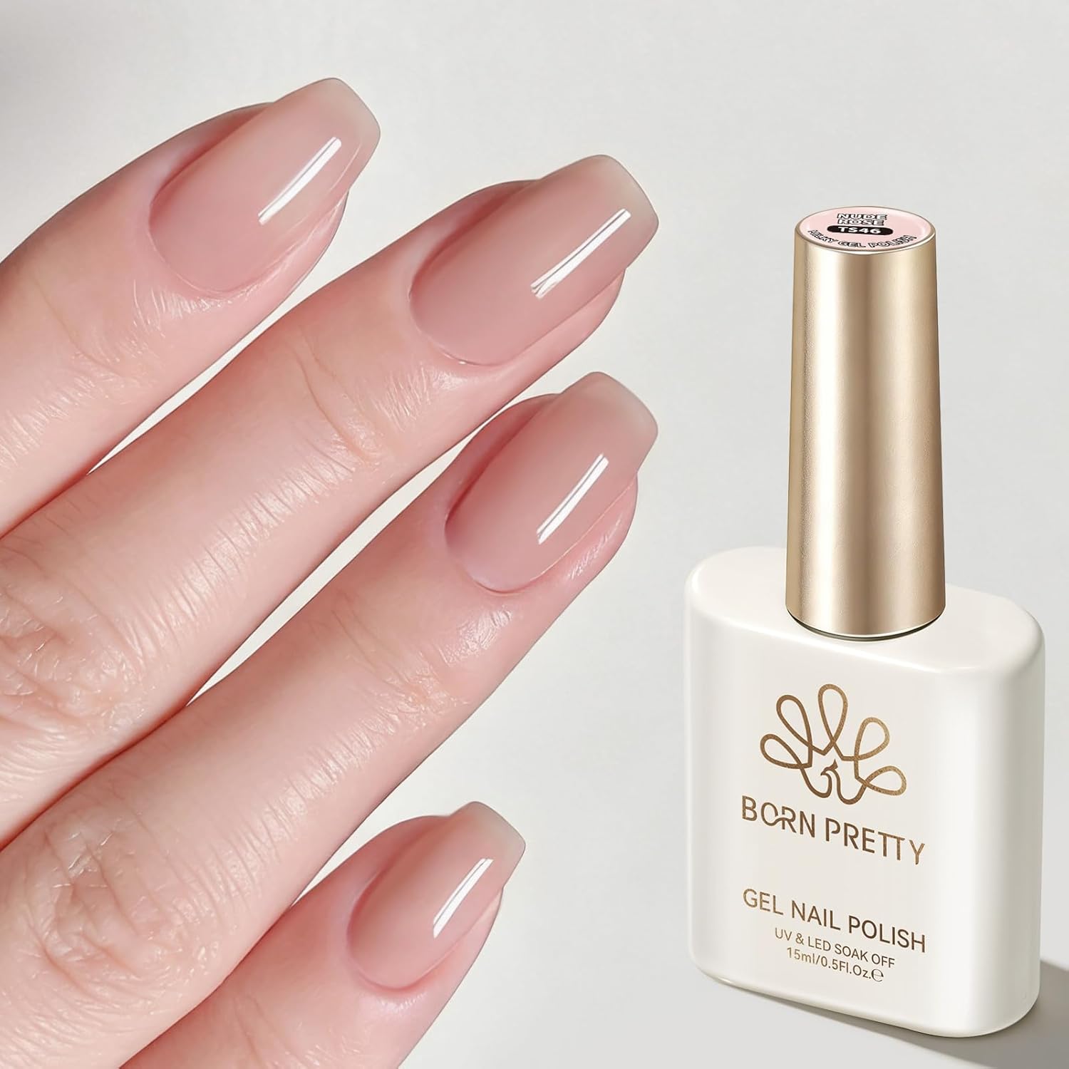 Born Pretty Nude Gel Nail Polish Jelly Light Nude Gel Polish.Sheer Translucent Skin Stone Natural Long Lasting Soak Off Gel Polish Nail Art DIY 15ML : Beauty & Personal Care