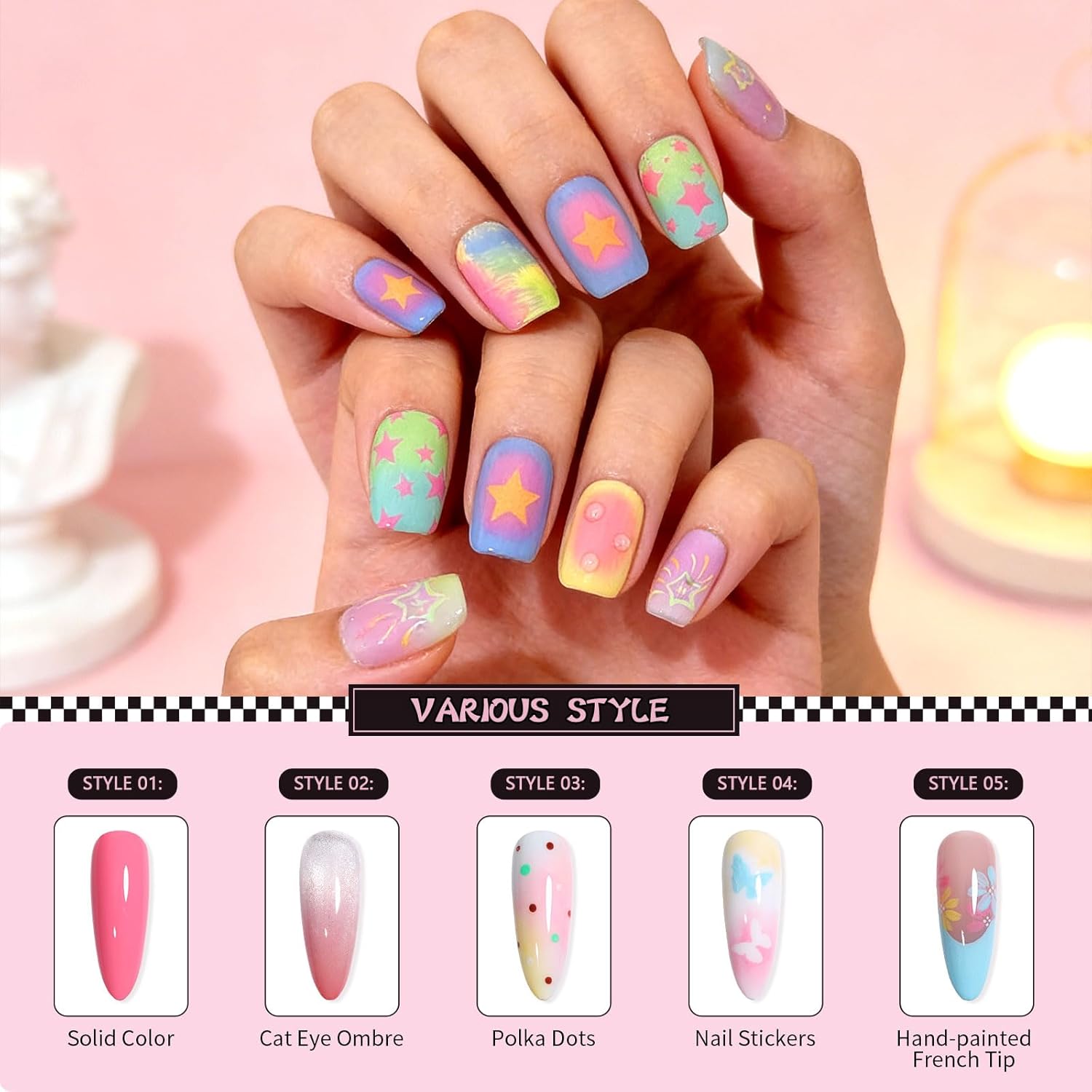 GELLAKTIK 12 Color Patting Nail Gel Polish Kit. Ombre Painting Gel Palette with Brush & Silicone Patting Pen & Nail Art Stickers - UV/LED Curing for Gradient Nails. Beginner Friendly DIY Manicure Set : Beauty & Personal Care