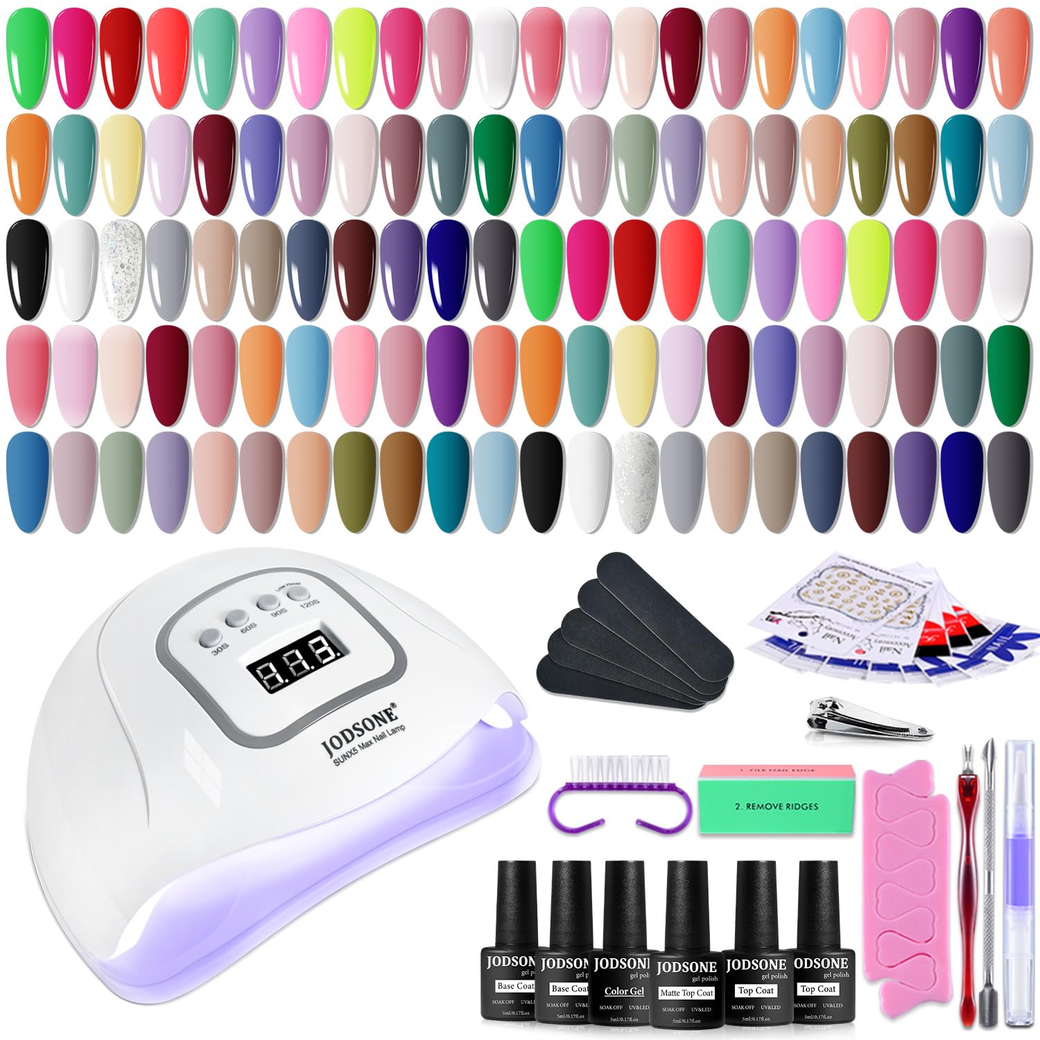 JODSONE 23PCS Gel Nail Polish Set 20 translucent Jelly Color Natural and Elegant Long Lasting Suitable for Home and Salon : Beauty & Personal Care