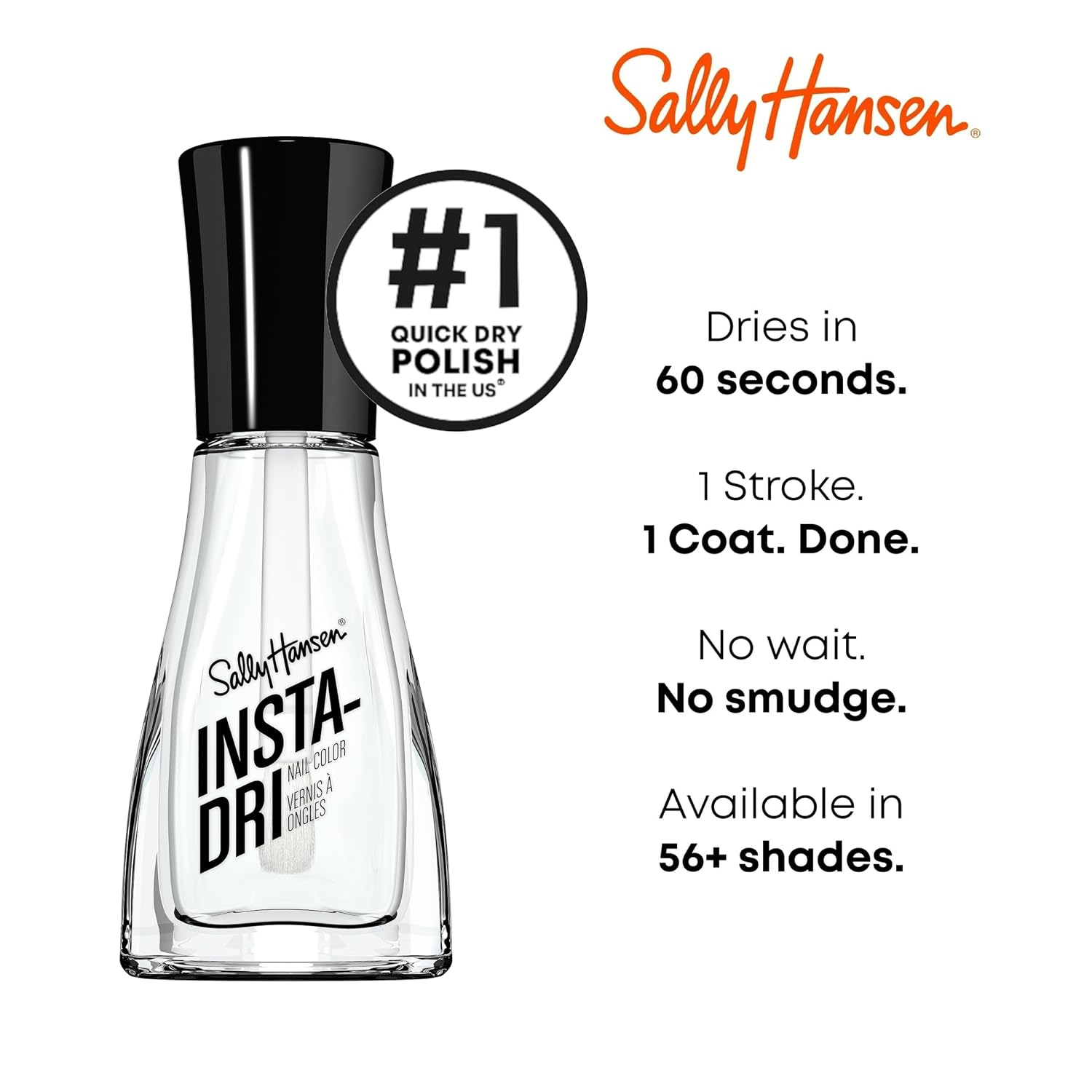 Sally Hansen Insta-Dri®. Clearly Quick. Quick Dry. Long Lasting. Streak-Free Shine. Clear Nail Polish : Beauty & Personal Care