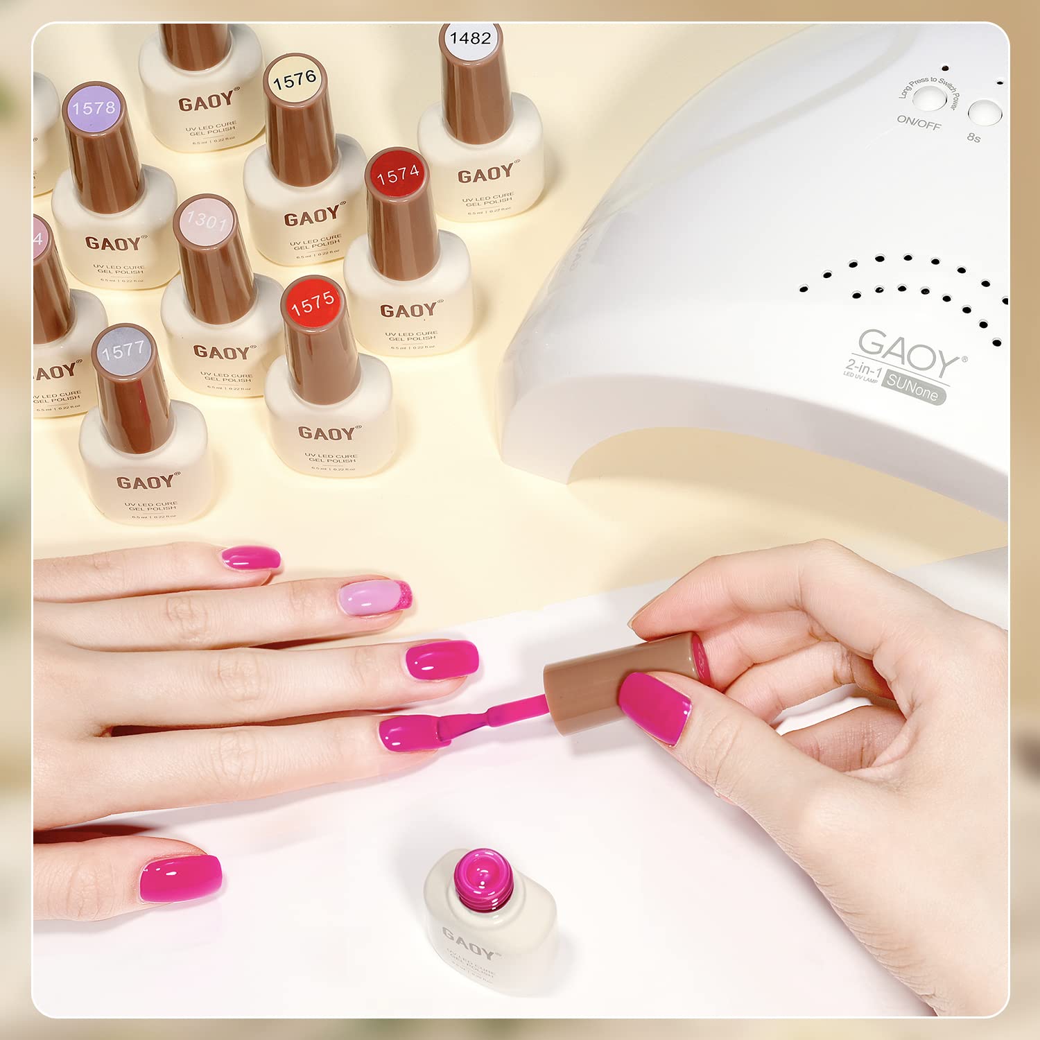 GAOY 42 Pcs Gel Nail Polish Kit. Pink White Red Jelly Nude Colors All Seasons Gel Nail Polish Set with Glossy & Matte Top Coat and Base Coat for DIY Manicure at Home : Beauty & Personal Care