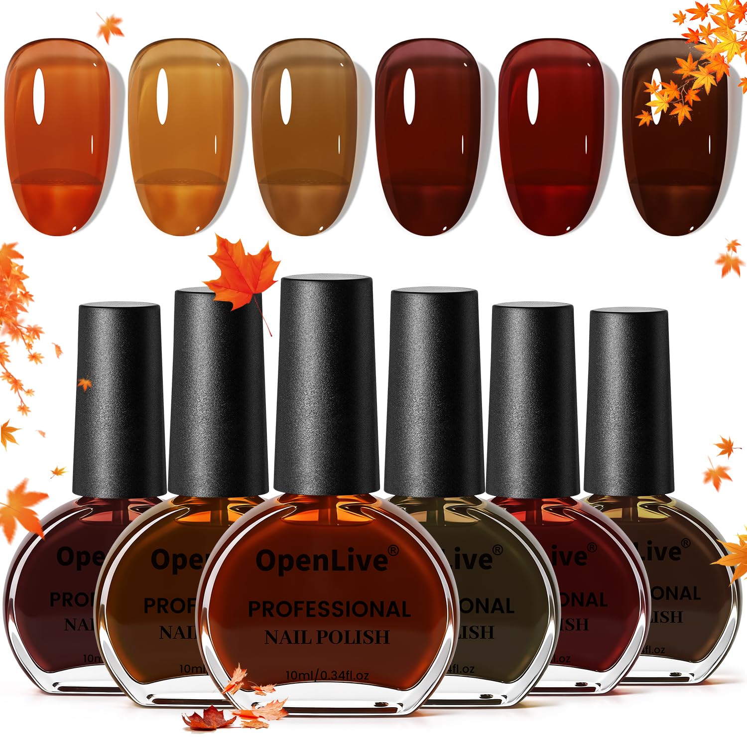 OpenLive 12 PCS Nail Polish Set With 10 Colour Combo. 2 PCS Base And Top Coat.Fast Drying Nail Polish For Home DIY And Beginners : Beauty & Personal Care