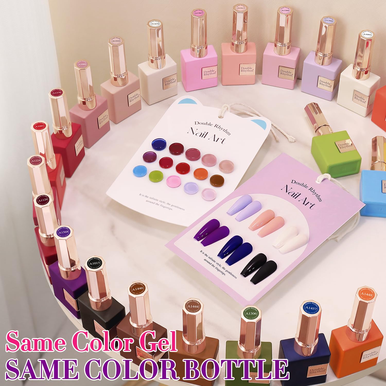 Double Rhythm 28Pcs 0.5Oz Gel Nail Polish Set Same Color Same Bottle Gel Polish Kit Nail Art Manicure Salon DIY at Home for Women (Red Pink Collection-T24-4) : Beauty & Personal Care