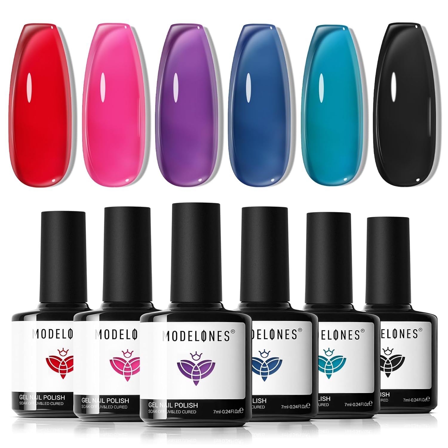 modelones Gel Nail Polish Kit -6 Colors Nude Pink Milky White Gel Polish Set Skin Tones Neutral Brown Soak Off Gel Nail Kit Manicure DIY Nail Art Salon Home Gift : Beauty & Personal Care