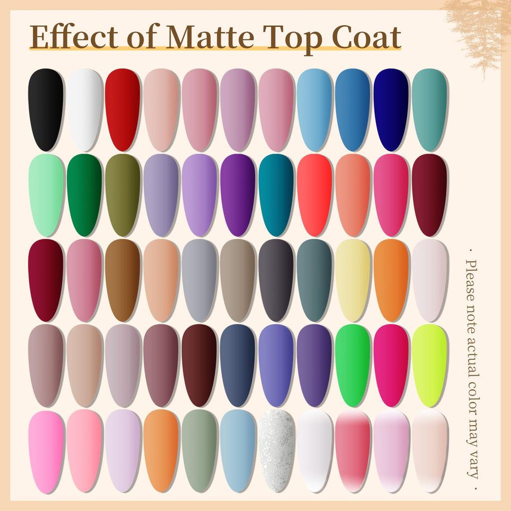 JODSONE 60 PCS Gel Nail Polish Set with 5 Bottles of Base and Glossy Matte Top Coat Soak off Gel Nail Set Suitable for All Seasons Gifts : Beauty & Personal Care