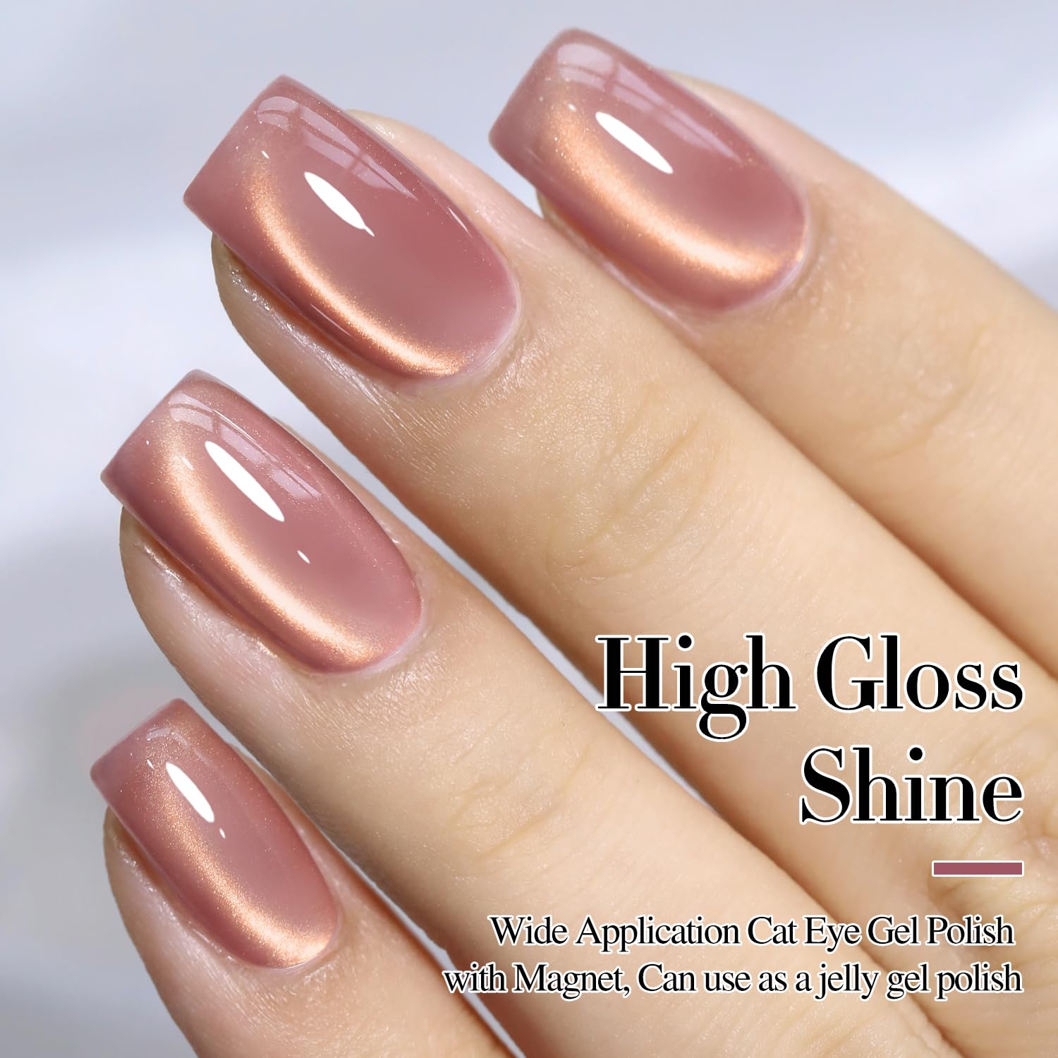 Double Rhythm 15ML Ice Glass Cat Eye Gel Polish with Magnet Holographic Glitter Shimmer Translucent Sheer Color Salon Soak Off Magnetic Nail at Home (Golden Violet-MC1129) : Beauty & Personal Care