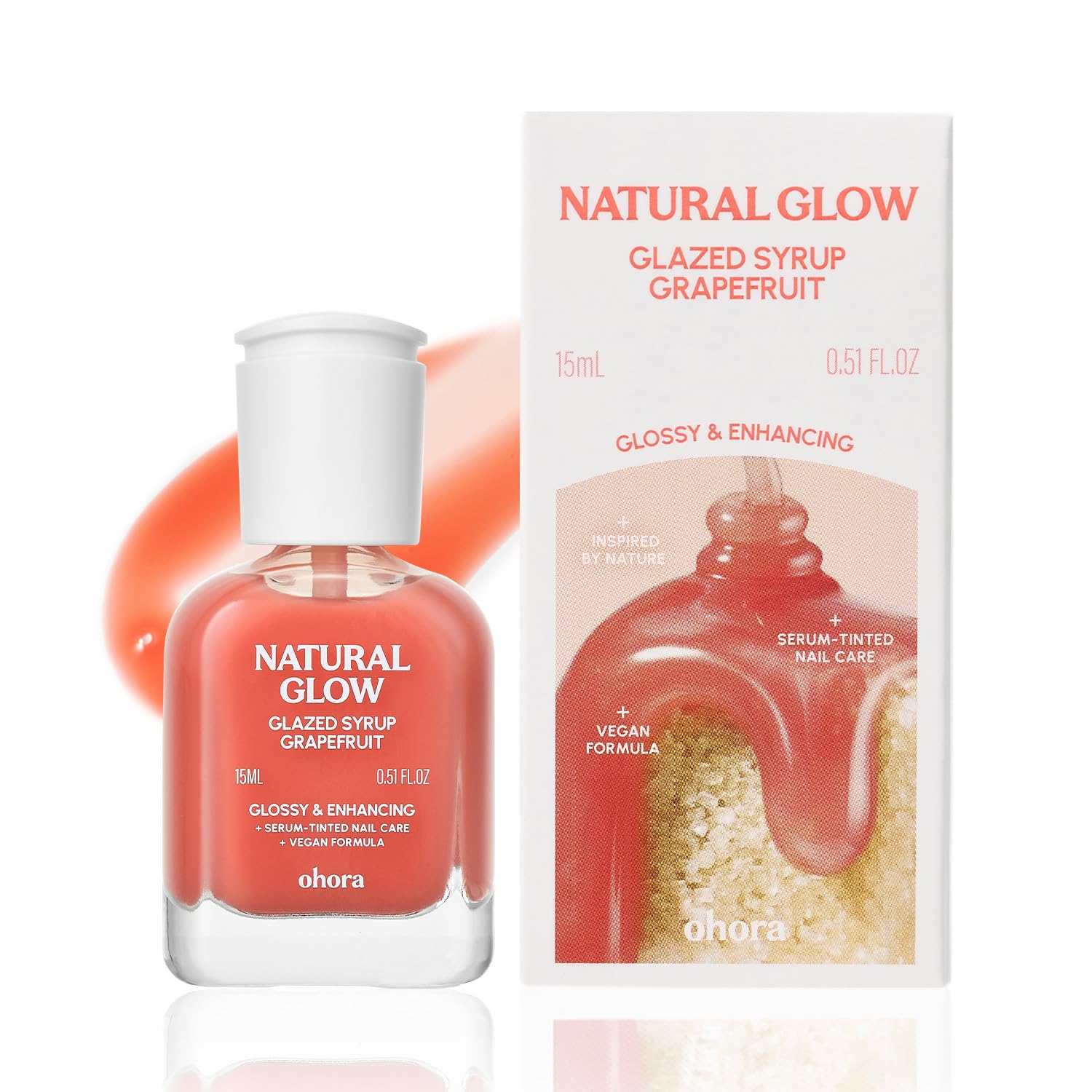 ohora 2-in-1 Sheer Nail Polish & Strengthener(Cherry) | Tinted Nail Concealer | Nail Hardener for Weak. Damaged Nails | Nail Care Polish with Glossy Finish | Glazed-Syrup Formula. 15 mL : Beauty & Personal Care