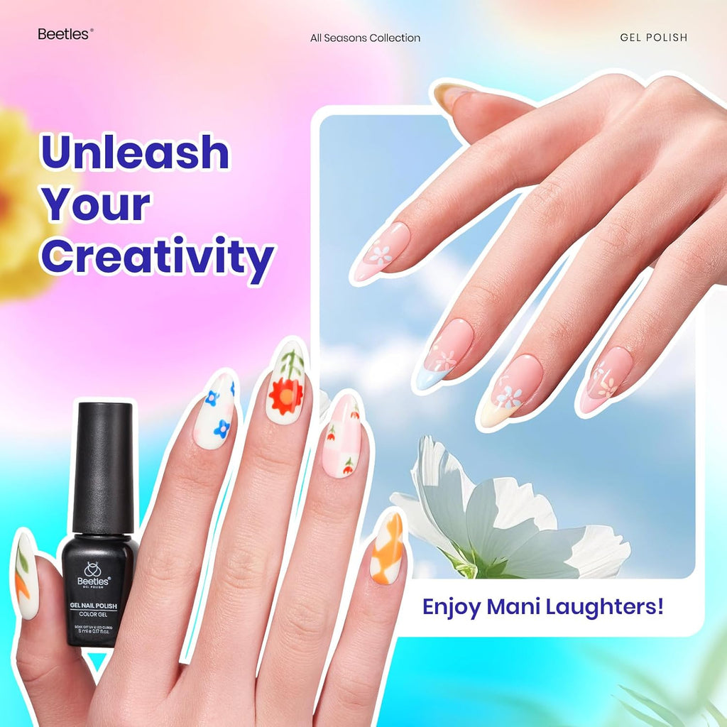 Beetles Summer Gel Polish Set - Rustic Sonata 25 Colors Yellow Orange Blue Pink Bright Gel Polish with Base Coat Glossy & Matte Top Coat DIY Salon Soak Off UV Led Nails 4th of July : Beauty & Personal Care