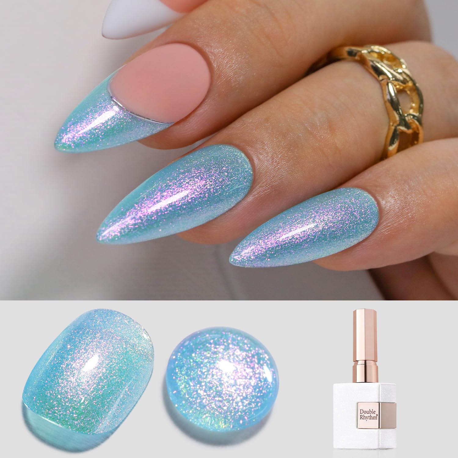 Double Rhythm 0.5Oz Glitter Gel Polish Shimmer Reflective Color for Nail Art Salon DIY Soak Off 15ml Nail Lamp Gel Polish at Home (Pink-B1161) : Beauty & Personal Care