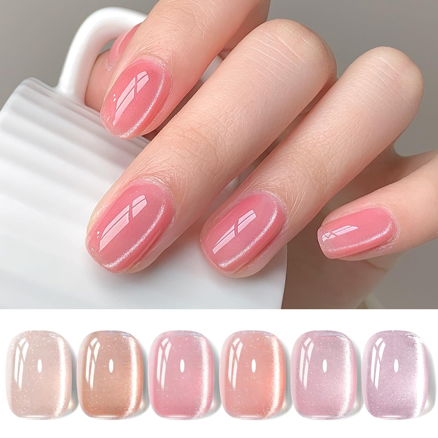 SHOYUM Nude Pink Gel Nail Polish Set- 6 Colors Sheer Milky White Jelly Gel Polish All Seasons Skin Tones Neutral Gel Polish Kit. Soak Off LED Gel Nail Kit Manicure DIY Home : Beauty & Personal Care