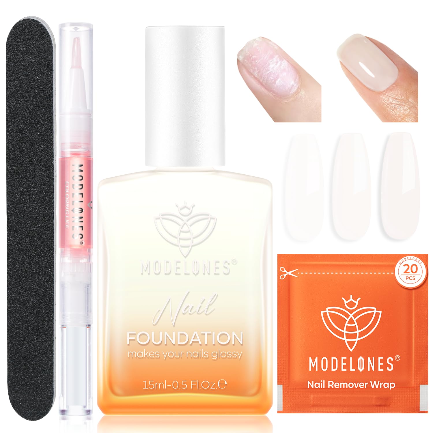 modelones Nail Strengthener. Milky White Nail Polish Nail Repair for Damaged Nails Hardener Quick Dry Nail Growth Natural Nail Concealer Foundation Strengthening Nails & Toenails Women Manicurist : Beauty & Personal Care