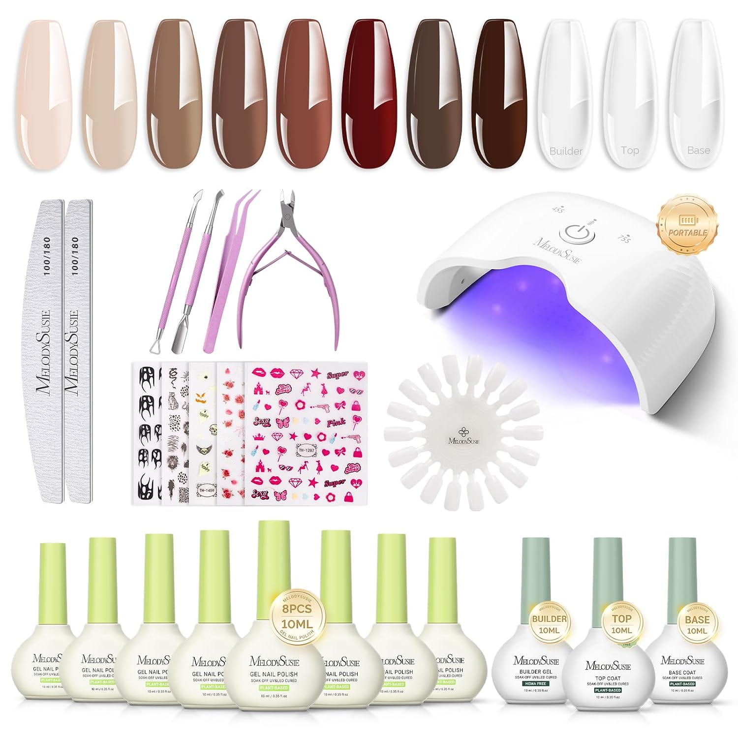 MelodySusie Jeweliver Nude Gel Nail Polish. 0.5Fl.oz Milky Gel Polish Pastel Color Soak Off UV LED Light Cure Gift for Women Manicure Nail Art DIY at Home JM08 : Beauty & Personal Care