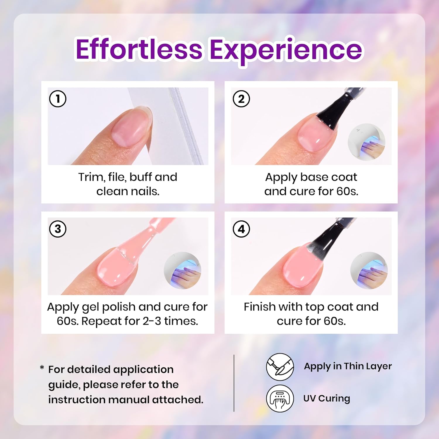 Beetles Summer Gel Polish Set - Fingertip Palette. 32 Colors Polish Set with Base Top Coat Pink Red Blue Purple Brown Yellow Green Black White UV LED Lamp Nails Gifts for Women : Beauty & Personal Care