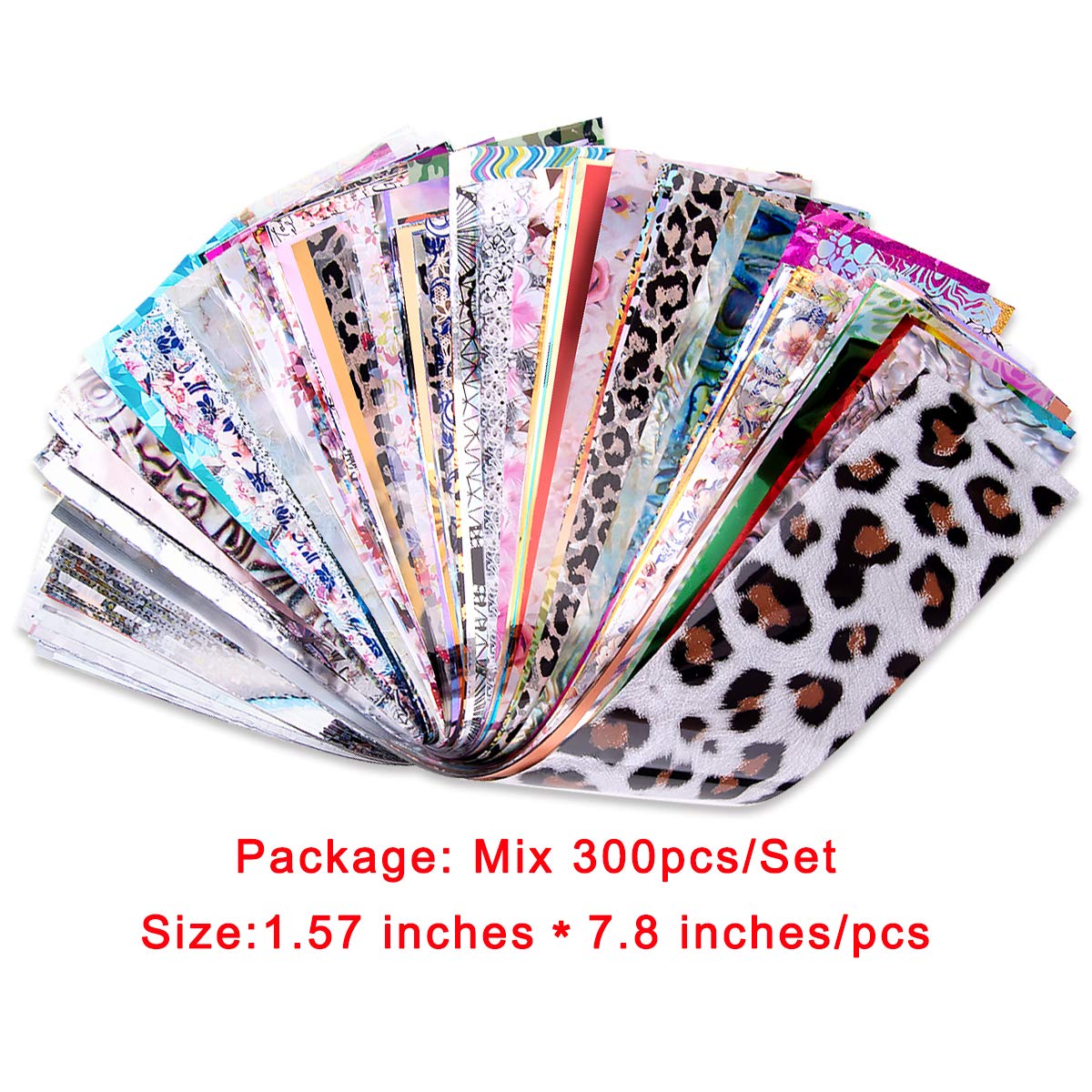 Duufin 300 Sheets Nail Foils Nail Art Transfer Foil Stickers Laser Flower Color Sheet Adhesive Stickers Paper Starry Sky Stars Black White Lace Design for Nail Art DIY Decoration : Beauty & Personal Care