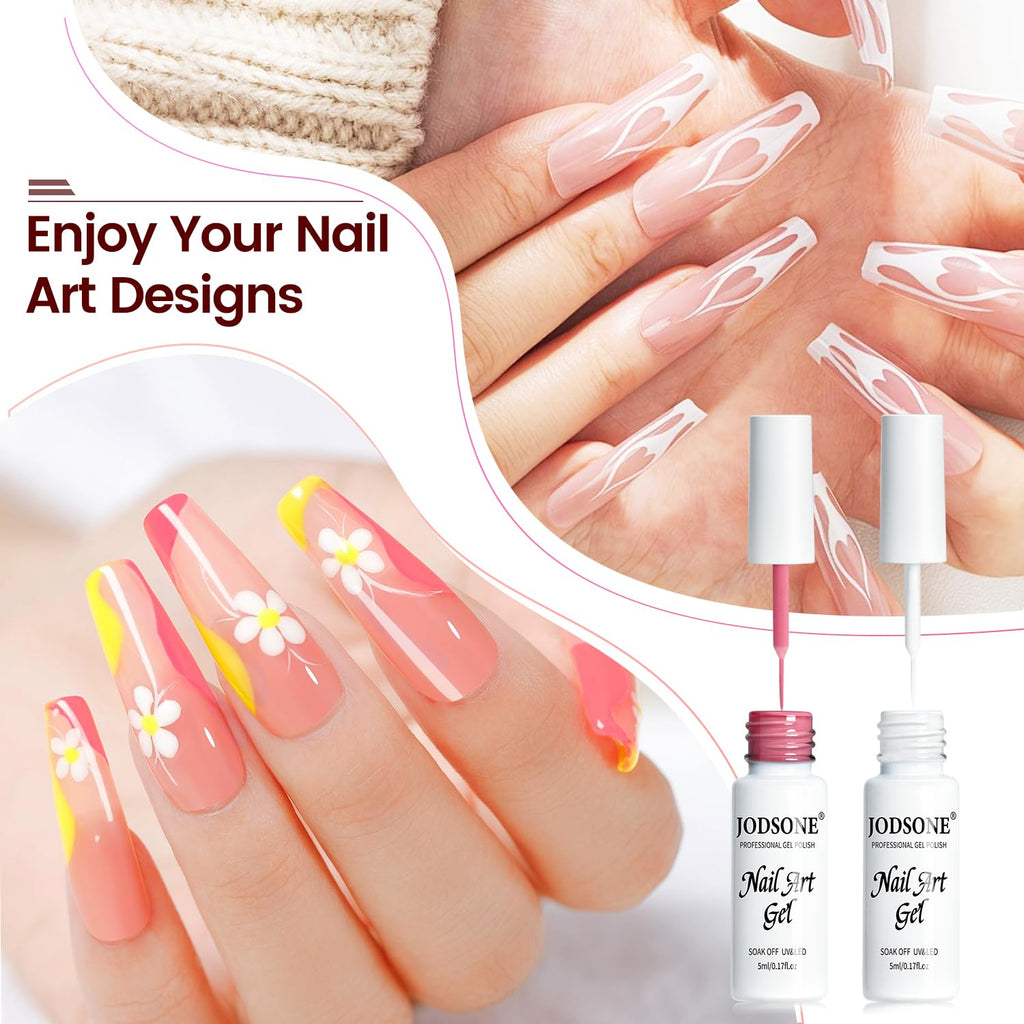 JODSONE 10pcs Nail Art Gel Liner Set.3D Nail Art Pens Effect for Fine Lines.Thin Brush Detail Polish.DIY Painted Nails at Home Salon.Liner Gel Nail Polish for Girls & Women : Beauty & Personal Care