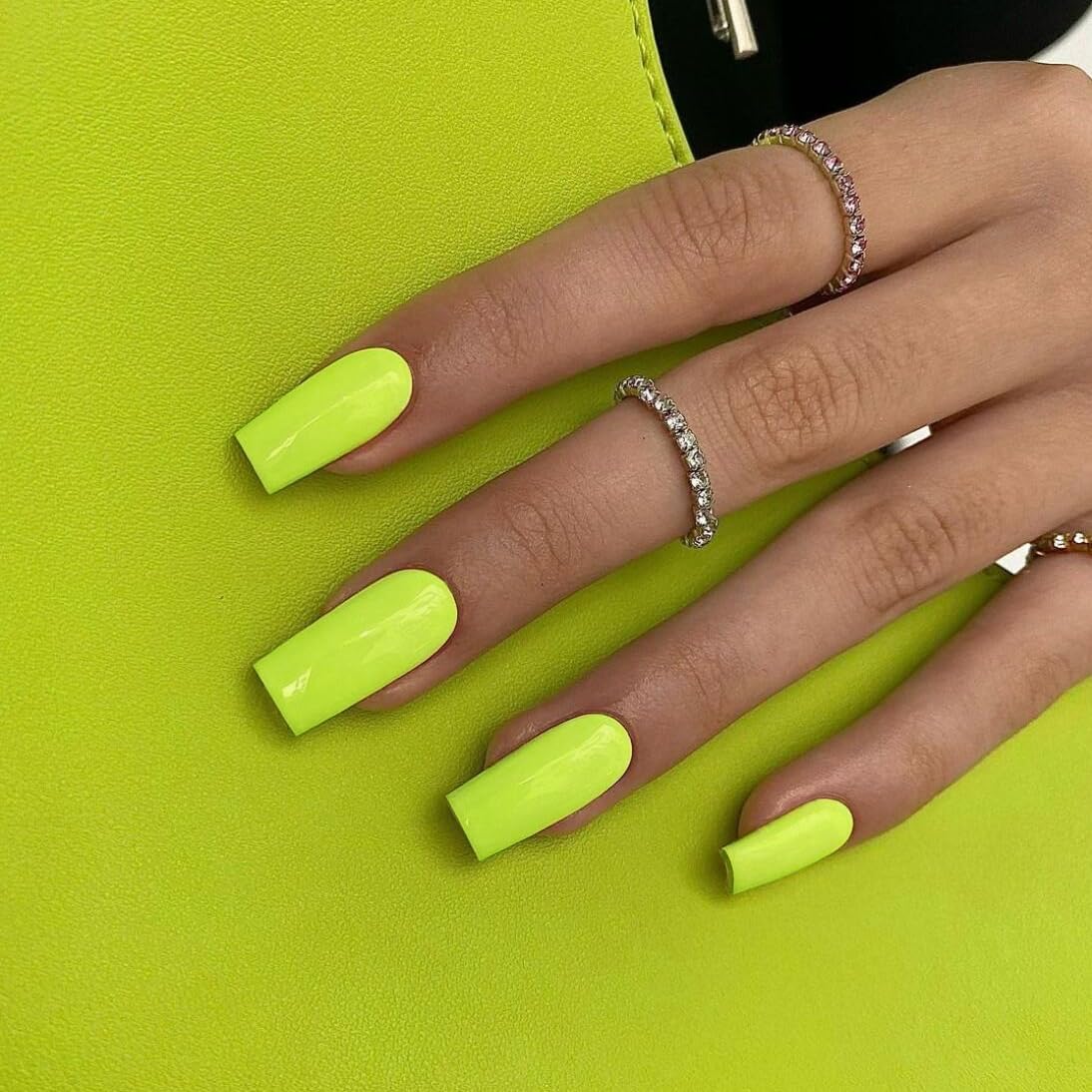 KQueenest Ombre Pink Press on Nails Long Square Shaped Gradient French Fake Nails Press Ons. Natural Gel Square Tips - 24 Pcs Coffin Acrylic False Nails Set for Women Daily Wear : Beauty & Personal Care