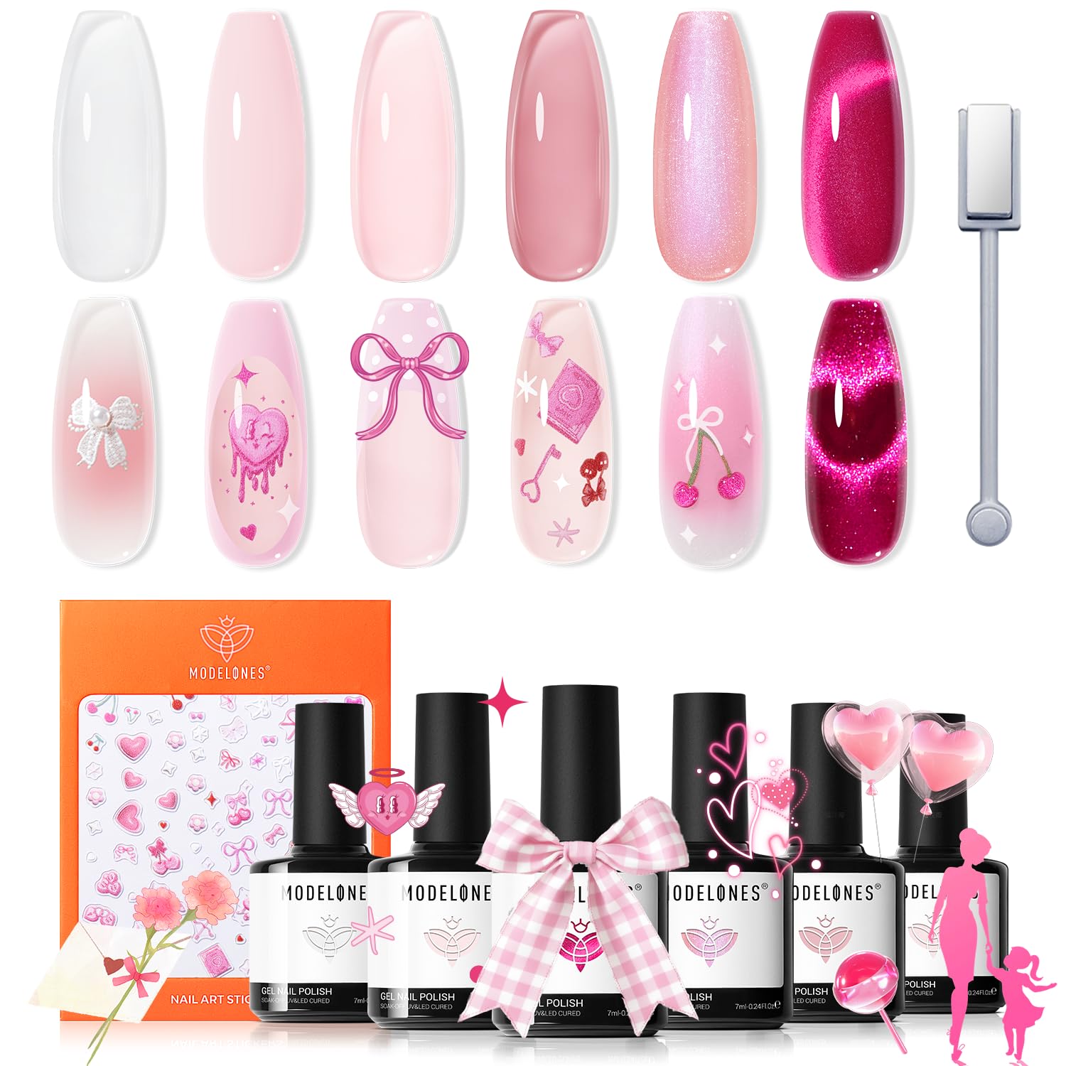 modelones Gel Nail Polish Set- 6 Colors 2026 Chameleon Aurora Shimmer Glitter Gel Polish Kit Blue Green Purple Nail Gel Polish Soak Off LED Nail Lamp Nail Art Gel Kit DIY Salon Gift : Beauty & Personal Care