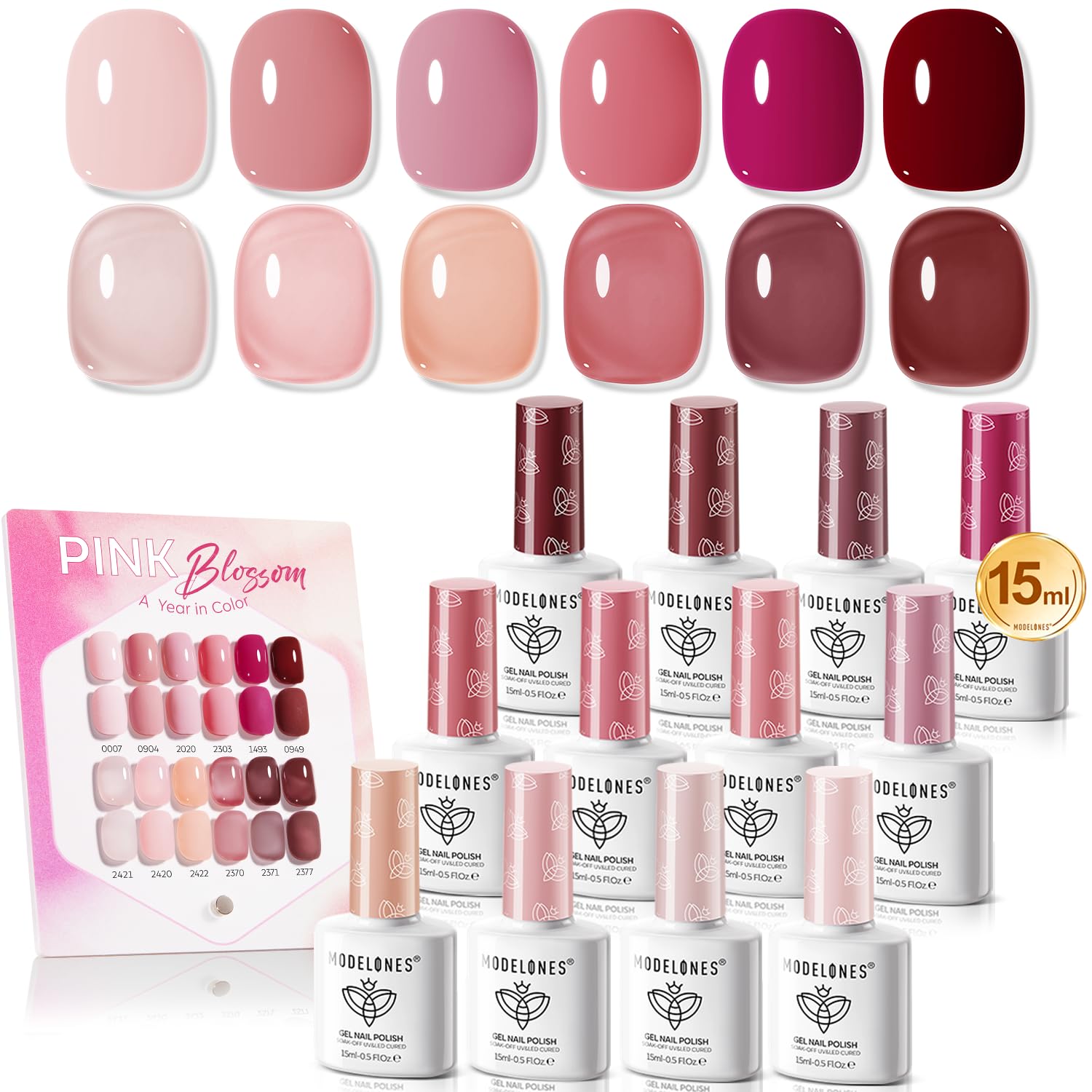 modelones 32 PCS Gel Nail Polish Set. 28 Colors Gel Polish with No Wipe Base Coat. Glitter & Glossy & Matte Top Coat Black Brown Red Purple Soak Off LED Nail Art Kit Salon at Home : Beauty & Personal Care