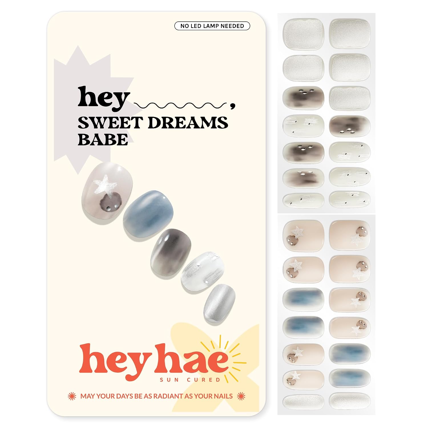 Heyhae Semi Cured Gel Nail Strips | No LED Lamp Needed | Ombre. Orange. Spring | Easy Apply & Remove. Salon Quality |Includes 28 Strips. 1 Prep Pads. Nail File & Wooden stick - Hey. You're My Sunshine : Beauty & Personal Care