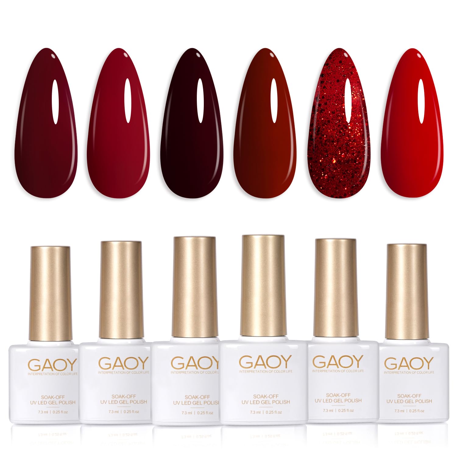 GAOY Milky White Jelly Nude Gel Nail Polish Set. 6 Transparent Colors Sheer Pink Orange Soak Off UV Light Cure Gel Polish Kit for Salon and Nail Art DIY at Home : Beauty & Personal Care