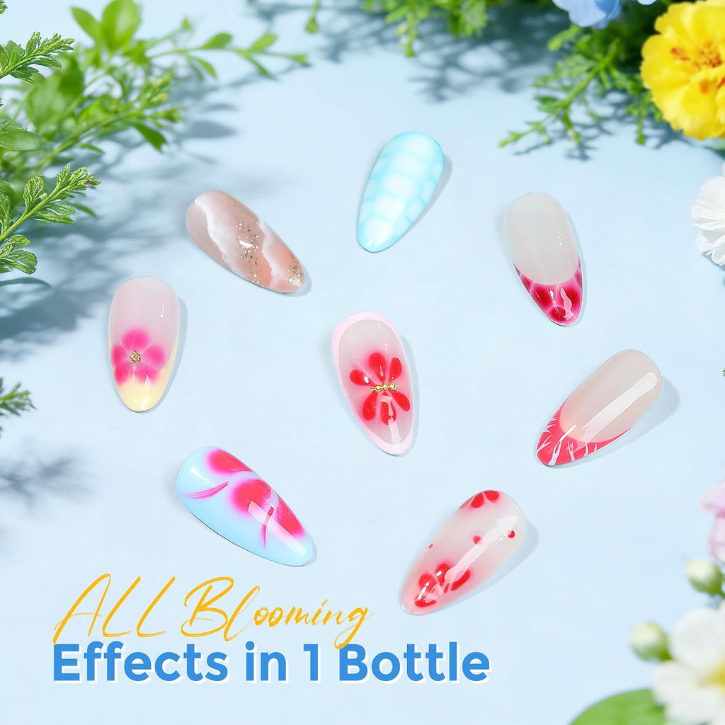 Luckyfairy Blooming Gel Nail Polish Clear: 15ml Nail Blooming Gel Uv Led Blossom Nail Art Accessories Stuff for Spreading Effects. Marble Watercolor Summer Floral Print Nails Art Design Magic Gift : Beauty & Personal Care
