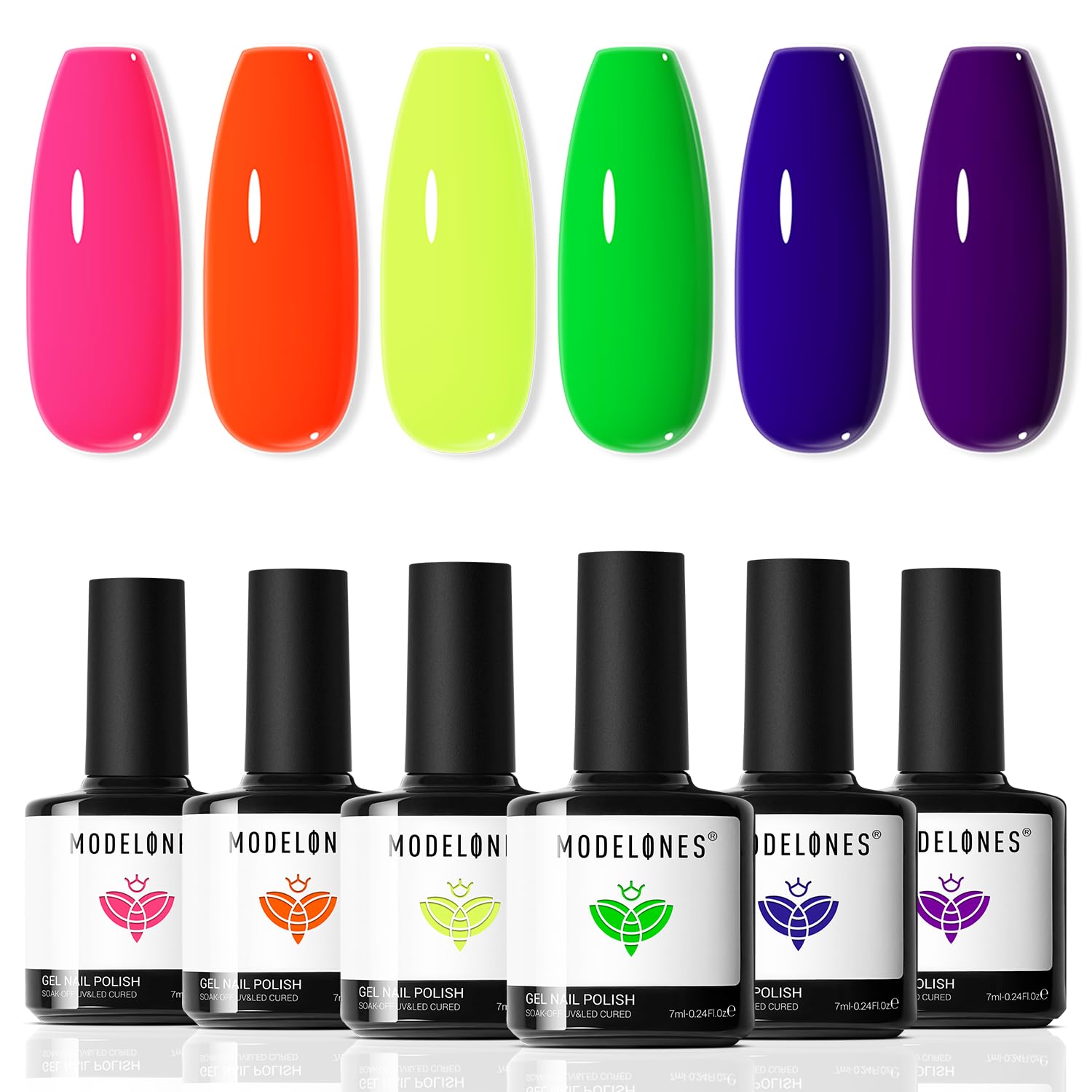 modelones Gel Nail Polish Kit -6 Colors Nude Pink Milky White Gel Polish Set Skin Tones Neutral Brown Soak Off Gel Nail Kit Manicure DIY Nail Art Salon Home Gift : Beauty & Personal Care