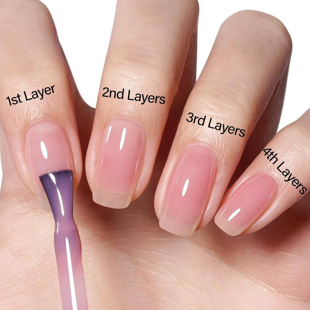 AILLSA Gel Nail Polish Nude Pink Gel Polish Sheer Neutral Color Jelly Gels Nail Polish Natural Translucent Soak Off U V Nails for Nail Art French Manicure at Home 0.51 Fl Oz /GB49 : Beauty & Personal Care