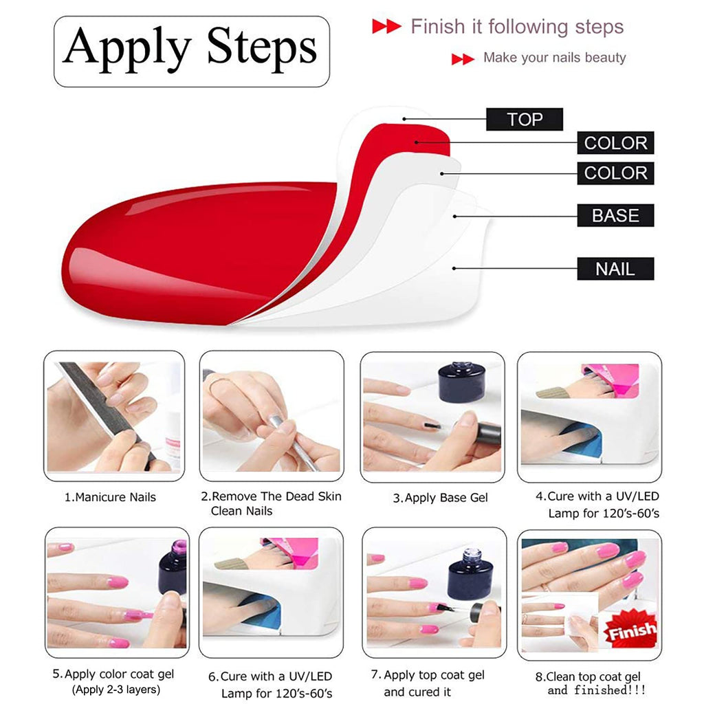 Vishine Nail Gel Polish. 15ml Soak Off Nail Gel Polish Nail Art Manicure Salon DIY at Home Long-lasting - Hot Pink 0.5 OZ : Beauty & Personal Care