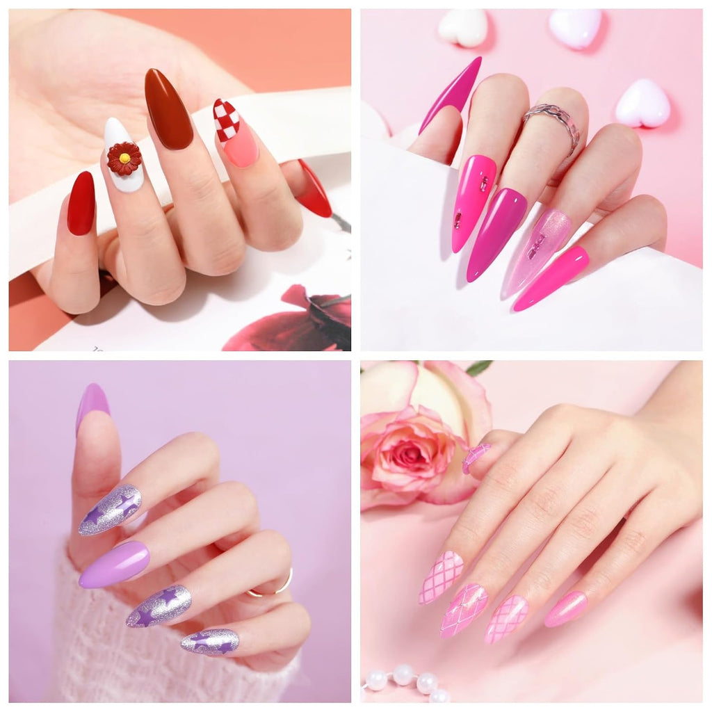 COSCELIA 25PCS Gel Nail Polish Set Spring Summer Colors Gel Nail Polish Soak Off with Glossy Matte Silver Golden Glitter Top Coat Red Brown Black White Green DIY Gifts for Women Girls : Beauty & Personal Care