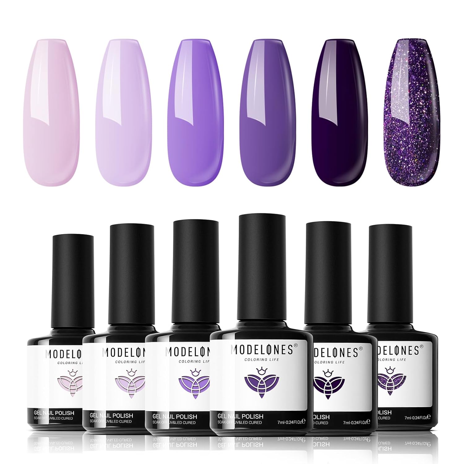 modelones Gel Nail Polish Kit -6 Colors Nude Pink Milky White Gel Polish Set Skin Tones Neutral Brown Soak Off Gel Nail Kit Manicure DIY Nail Art Salon Home Gift : Beauty & Personal Care
