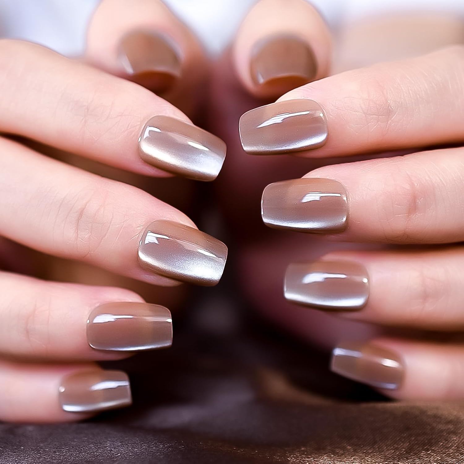 ELEVENAIL Press on Nails Glossy Dark Rose Pink False Nails Medium Length Squoval Nail Art Tips Salon Women Girls DIY Manicure Daily Reusable Daily Office Home Party Acrylic Stick On Fake Nails : Beauty & Personal Care