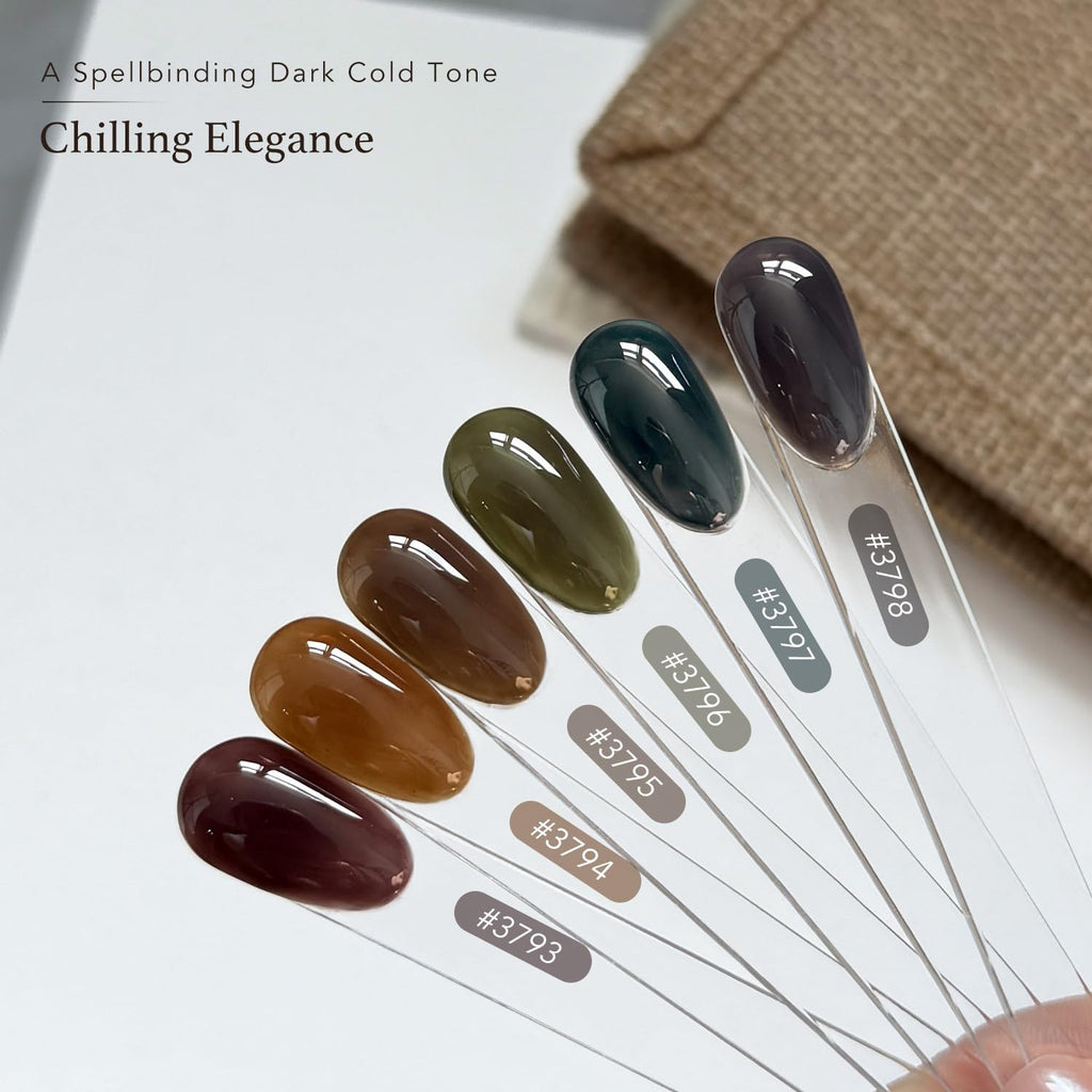 GAOY Dark Gel Nail Polish of 6 Milky Jelly Colors Brown Green Black Gel Polish Kit for Salon Manicure and Blooming Nail Art DIY at Home : Beauty & Personal Care