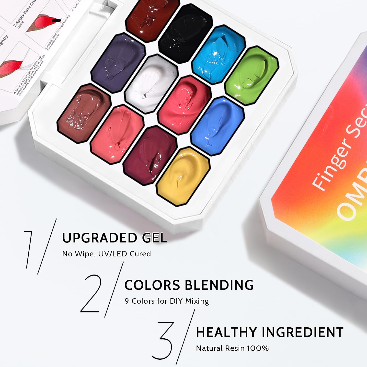 Karroy Sponge Pat Gel Nail Polish Palette. 12 Colors Blending Ombre Gel Polish Gradient Painting Nails Art. No Wipe. UV/LED Cured (12 Colors D) : Beauty & Personal Care
